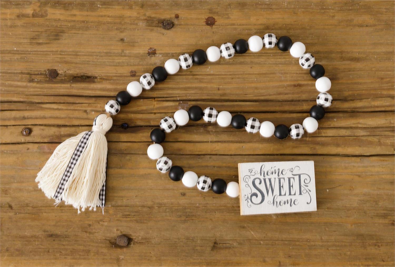 Farmhouse Beads - Black And White Check
