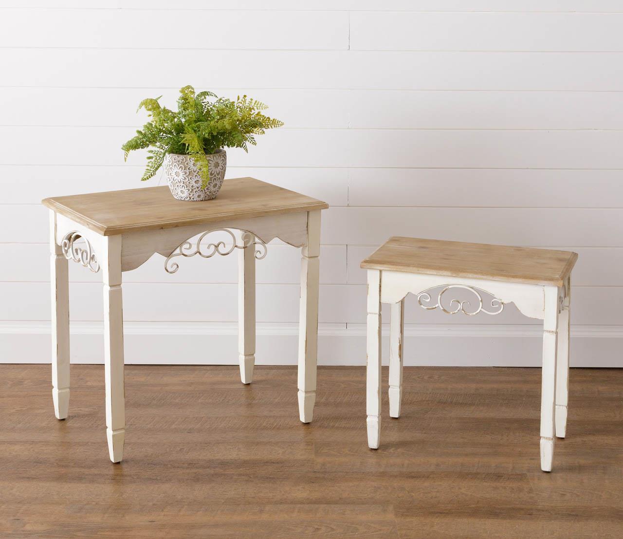 Scroll Design Side Tables (S/2)