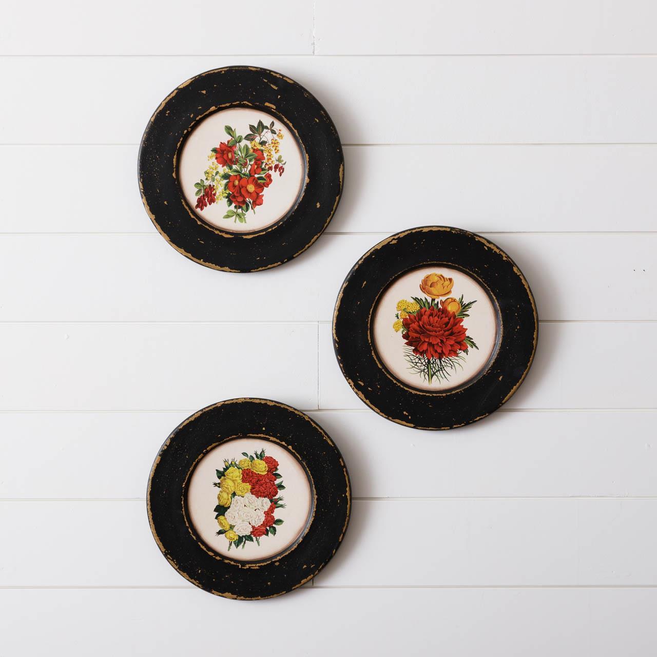 Wooden Plates - Asstd Flowers