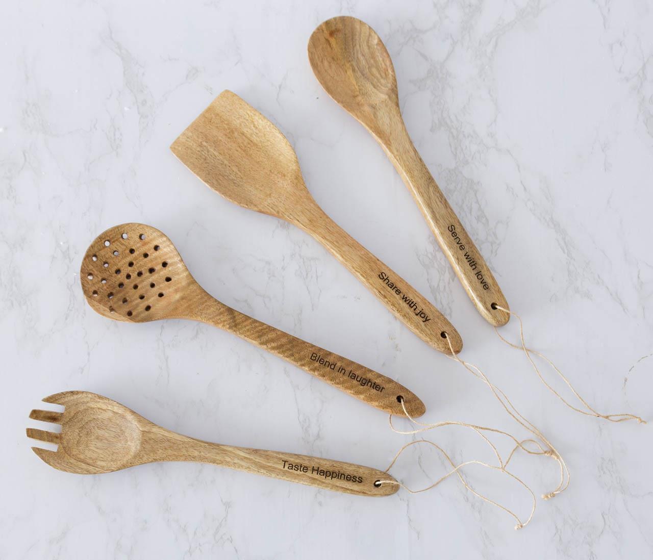 Mango Wood Engraved Spoons