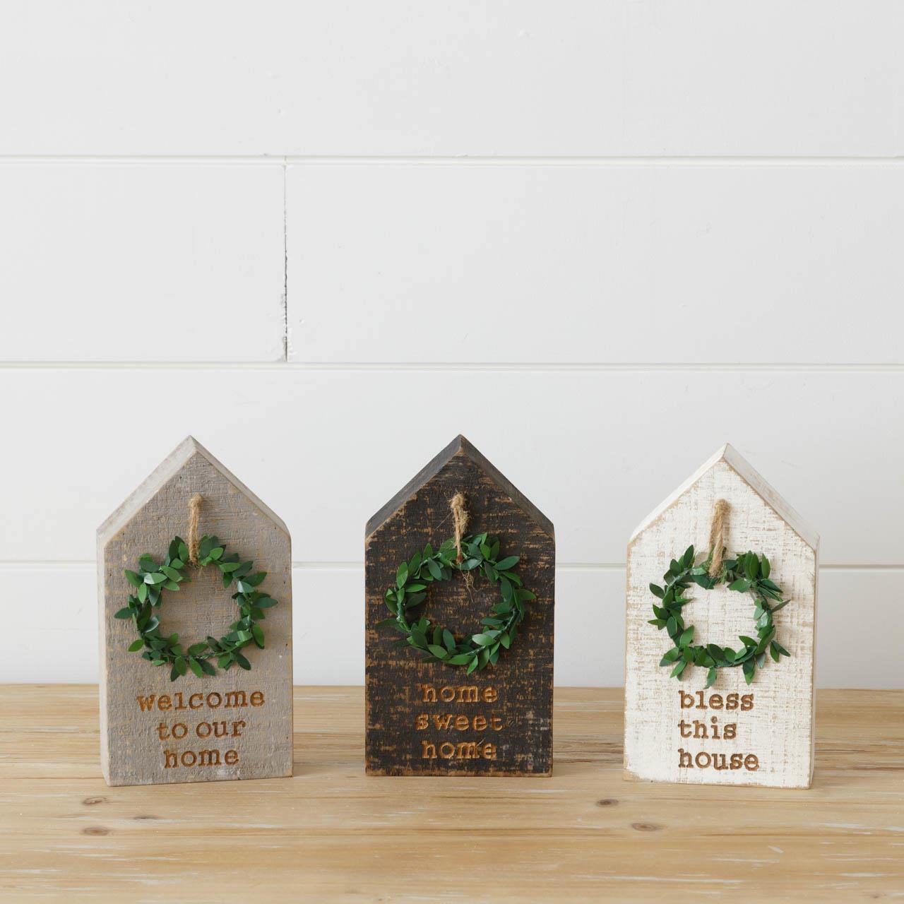Block Houses With Wreaths