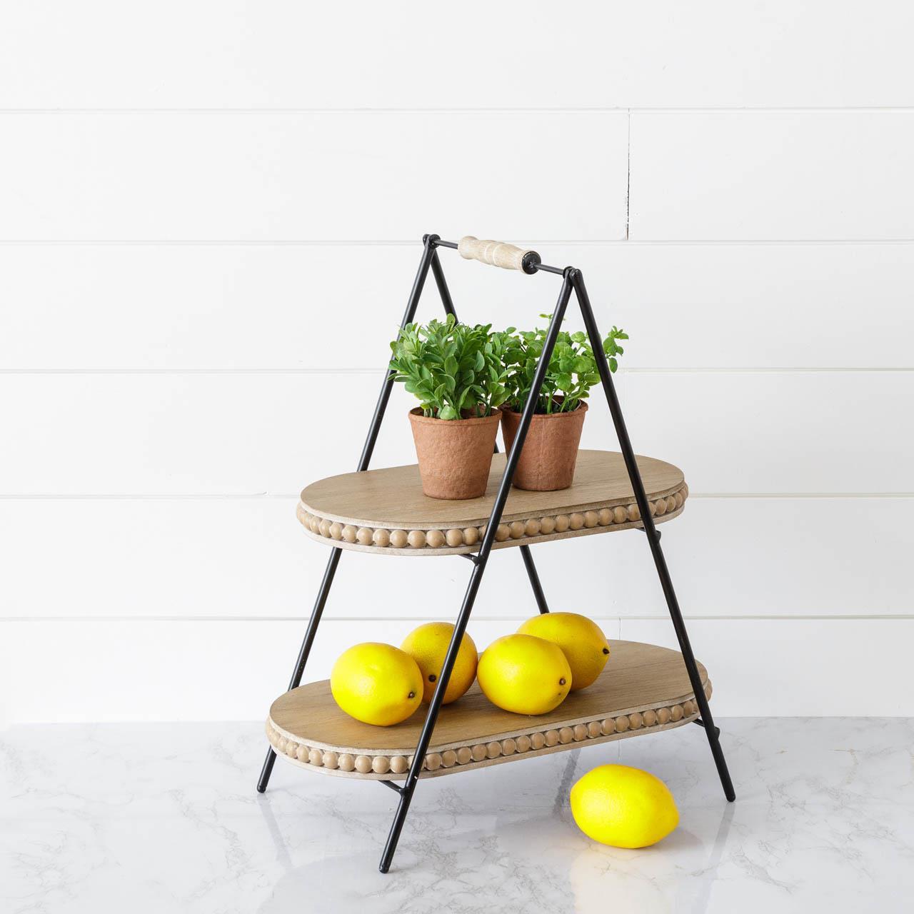 Tiered Oval Beaded Tray