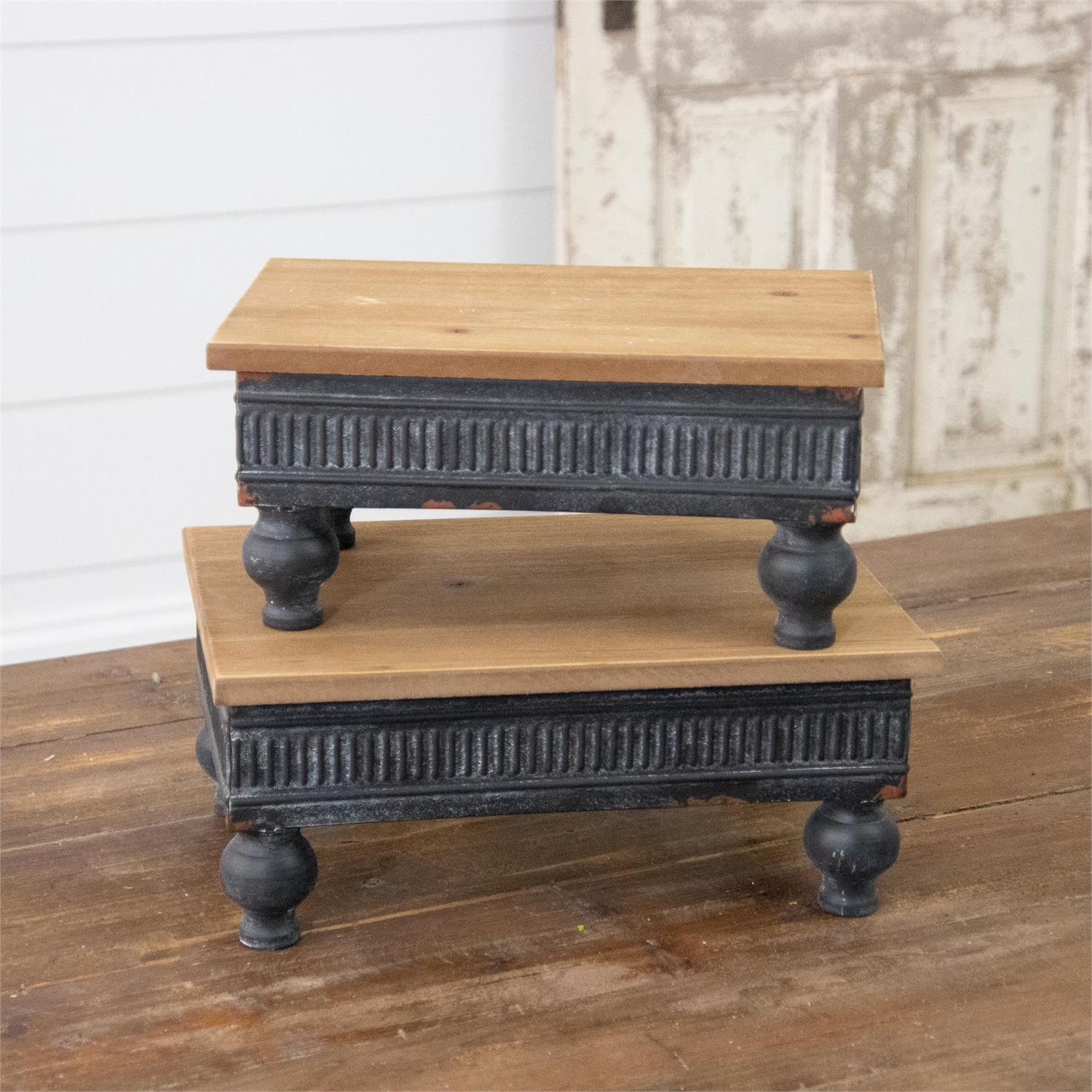 Footed Risers With Metal Edge (S/2)