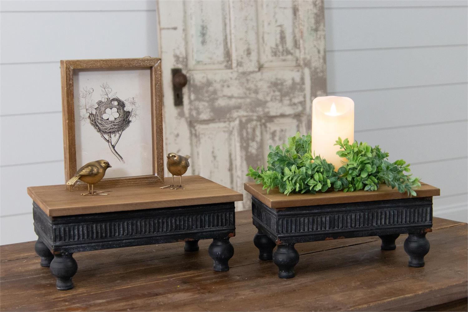 Footed Risers With Metal Edge (S/2)