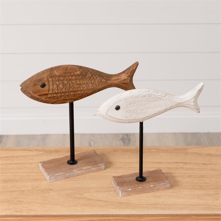 Wooden Fish on Stand