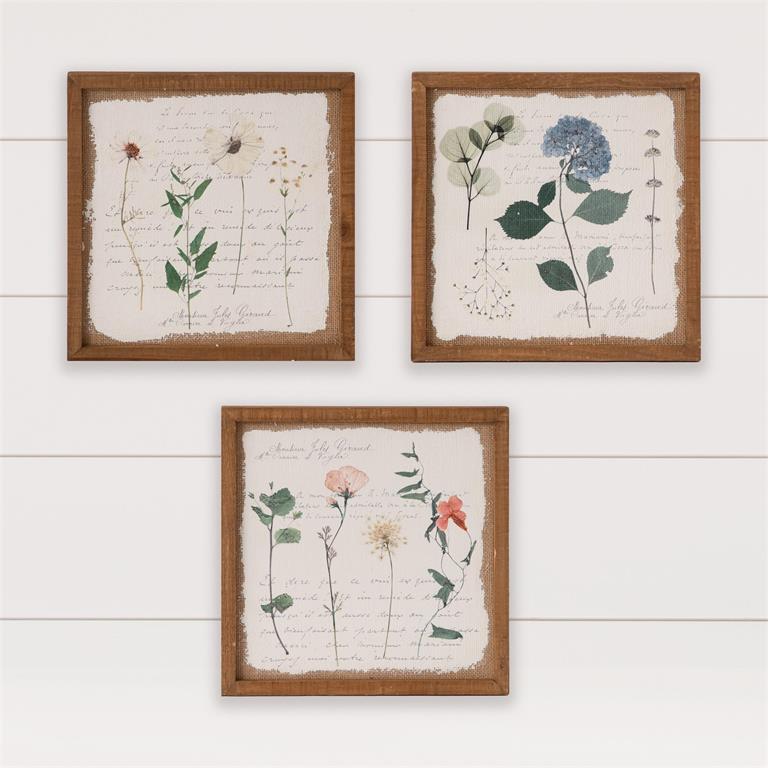 Sign - Dried Floral on Burlap