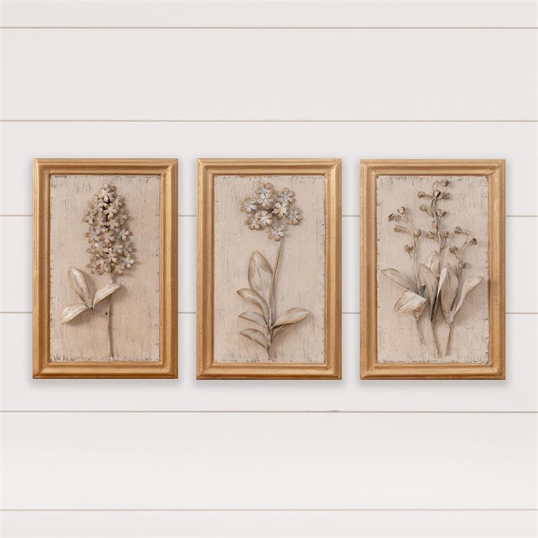 Dimensional Framed Botanicals Wall Art (S/3)