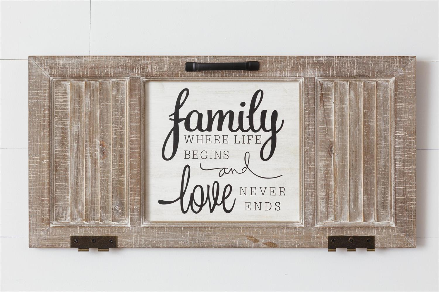 Shutter Wall Hanging - Love Never Ends