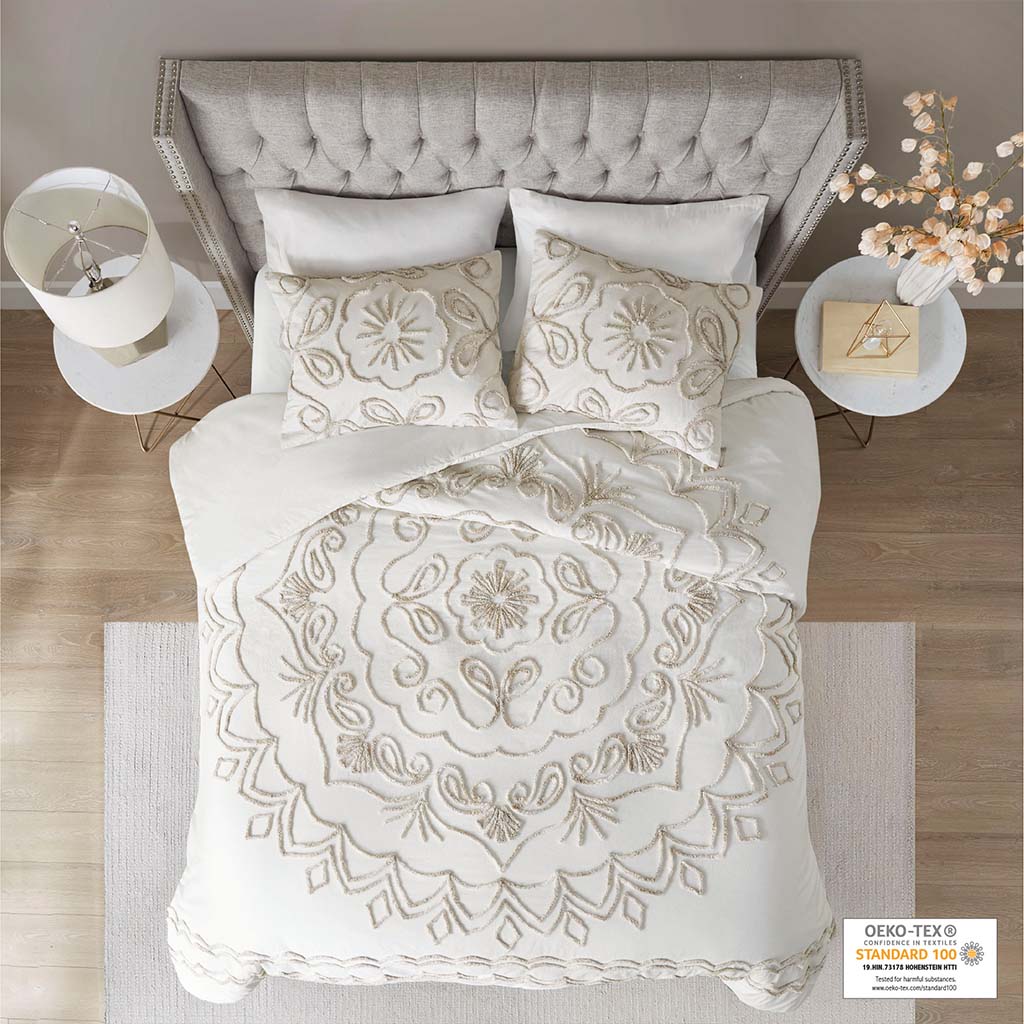 Violette 3 Piece Oversized Reversible Seersucker Duvet Cover Mini Set