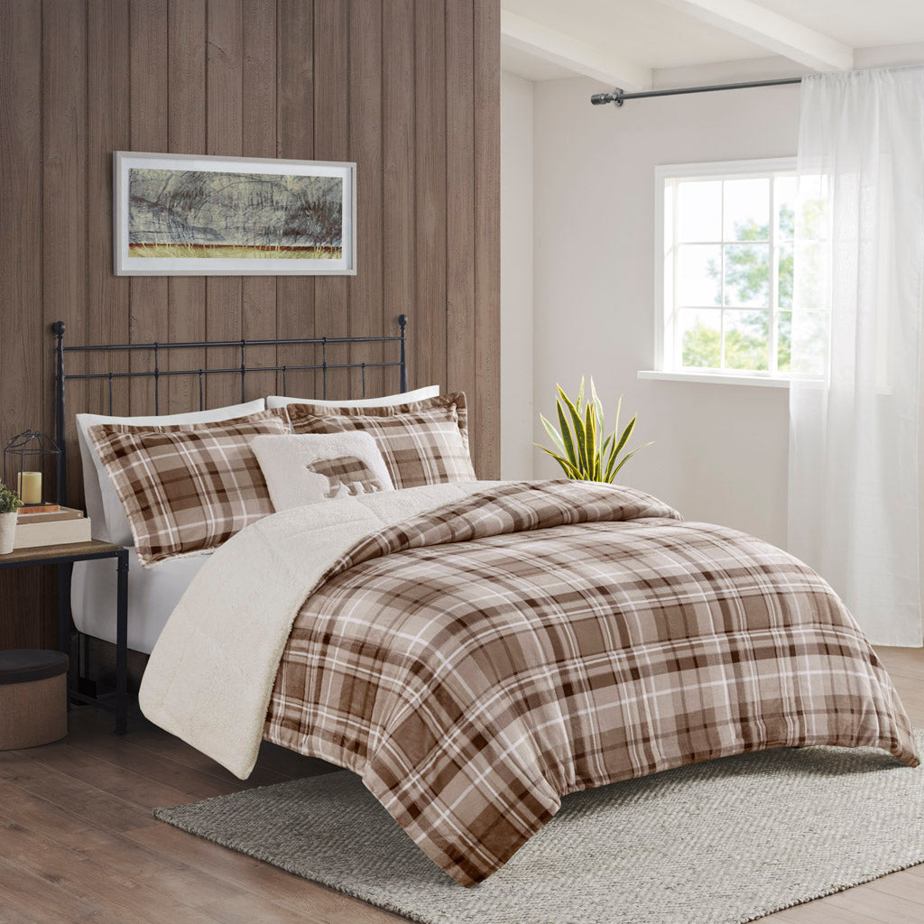 Alton Plush to Sherpa Down Alternative Comforter Set