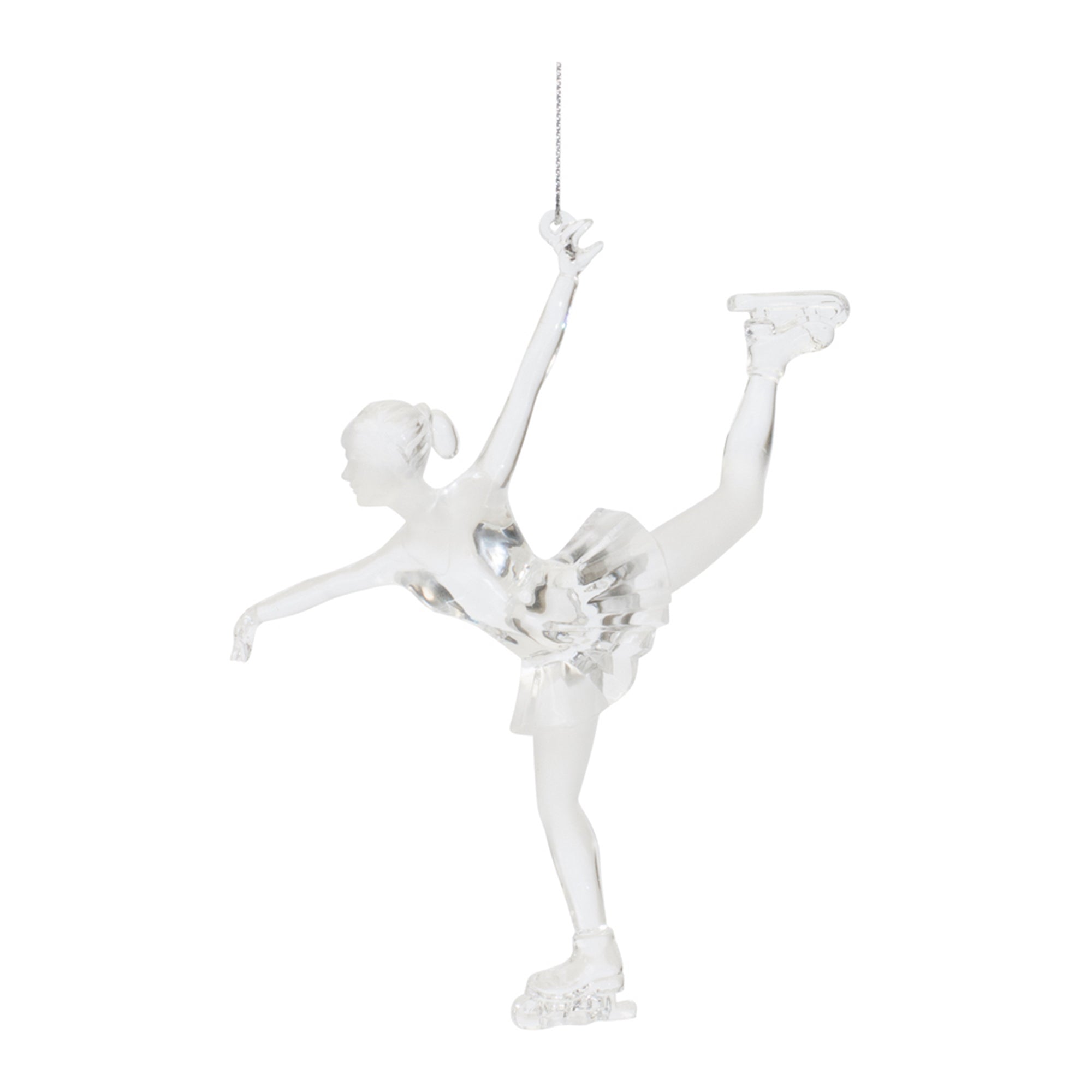 Ice Skater Ornament 5.75”H Acrylic