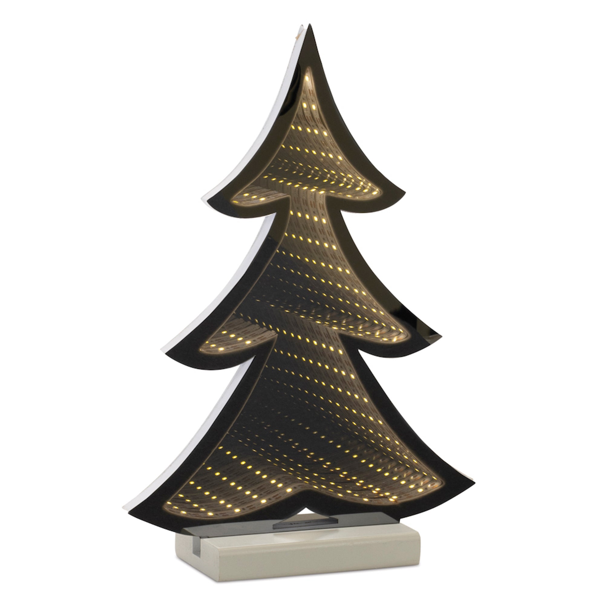 Tree Infinity Light 12.5”H Acrylic 3 AA Batteries, Not Included or UL Cord Included
