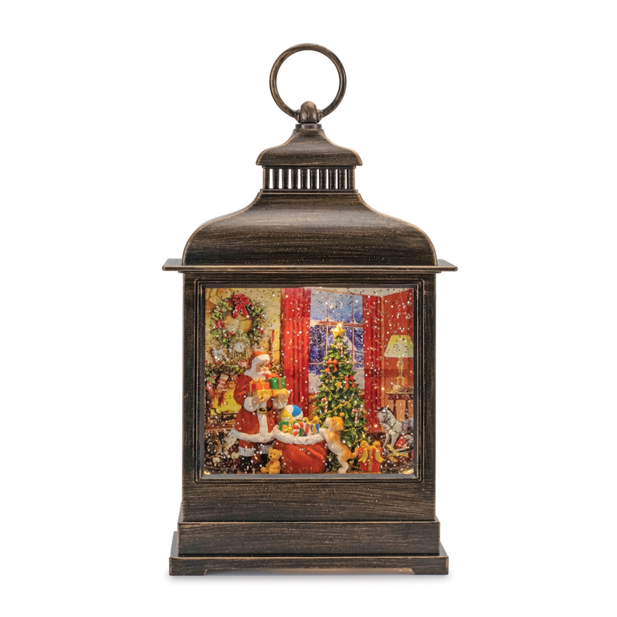 LED Snow Globe w/Santa and Tree 11”H  6 Hr Timer 3 AA Batteries, Not Included or USB Cord Inc