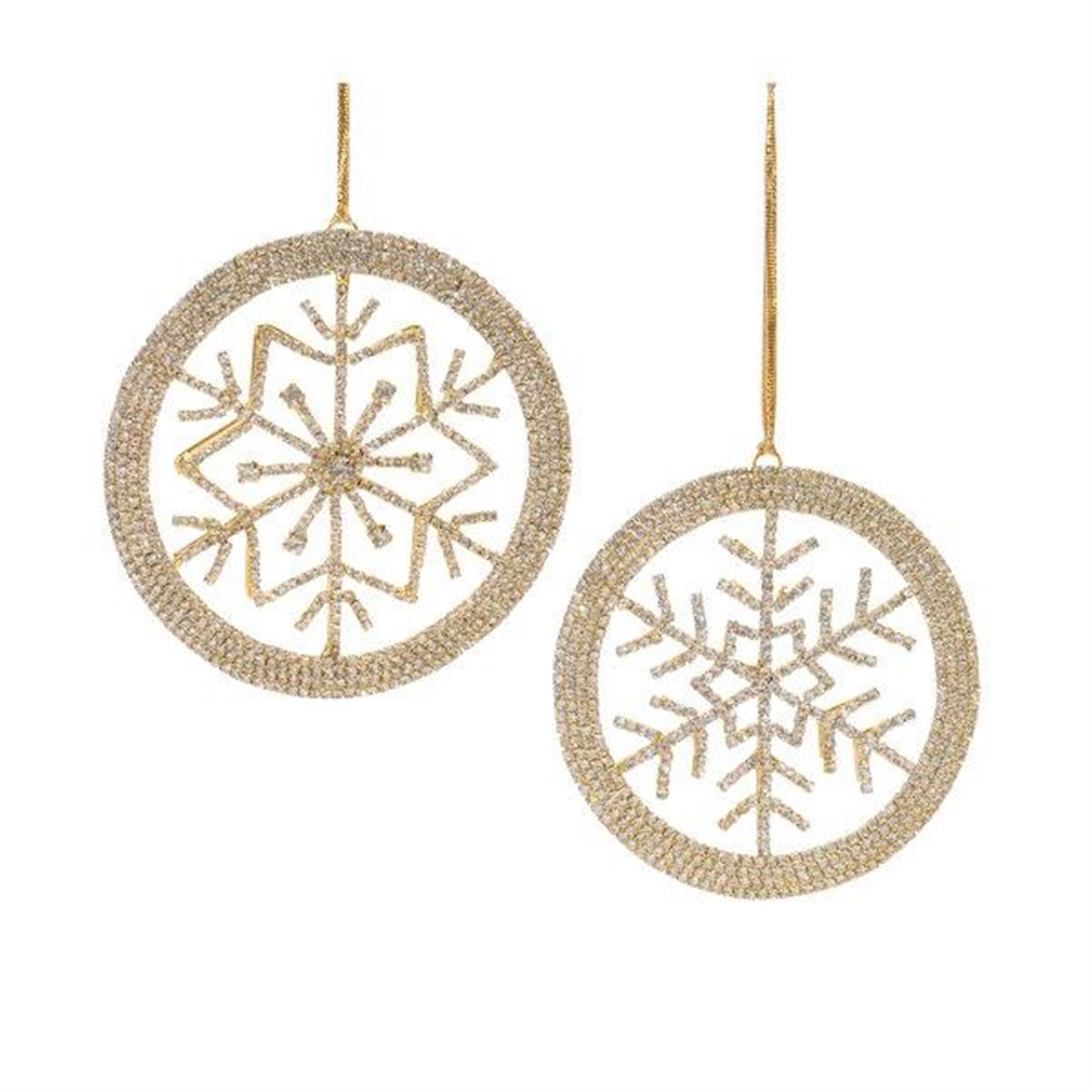Snowflake Ornament (2 Asst) 4.5”H Iron/Glass Beads