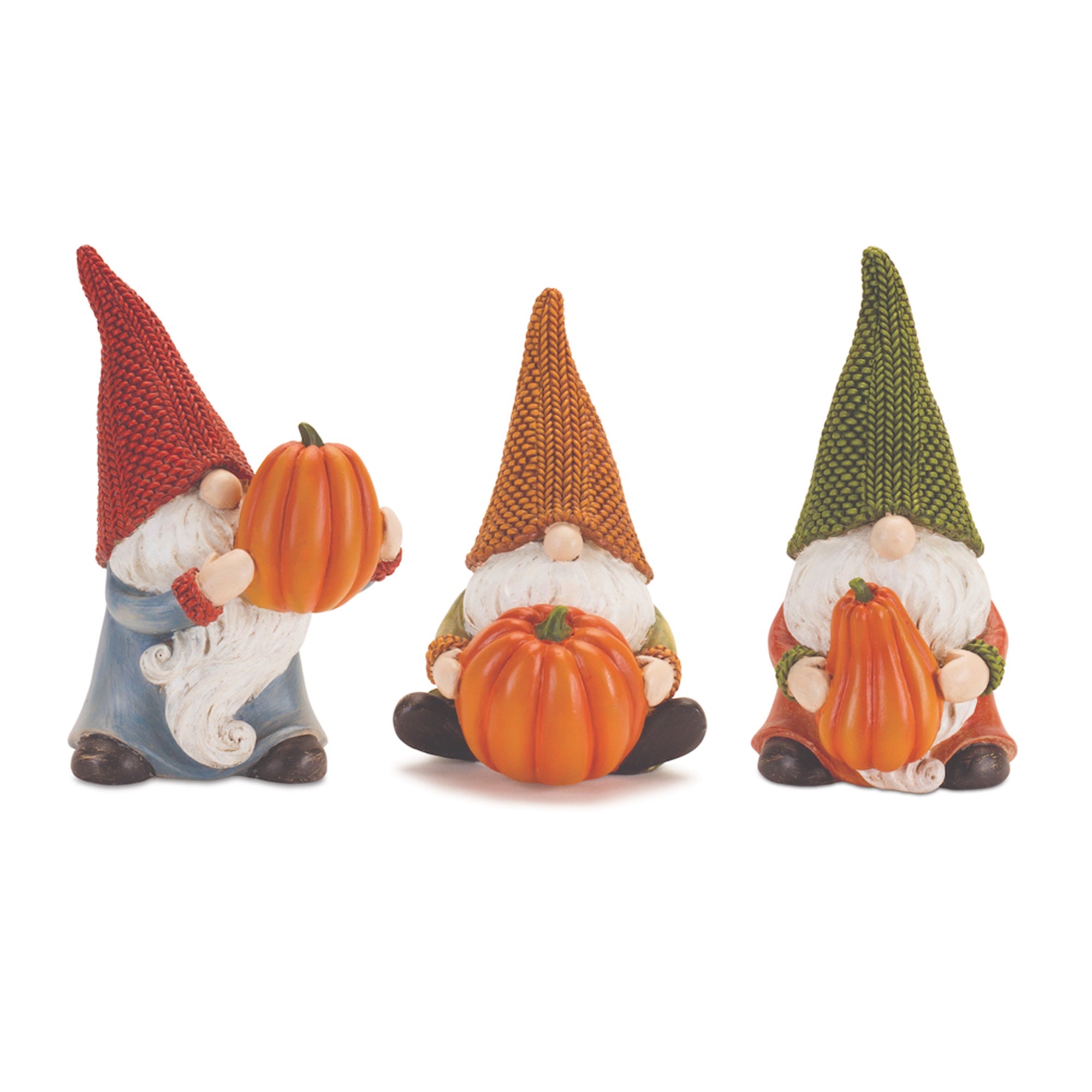 Fall Gnome (3 Asst) 6.5"H, 7.25"H, 7.5"H Resin