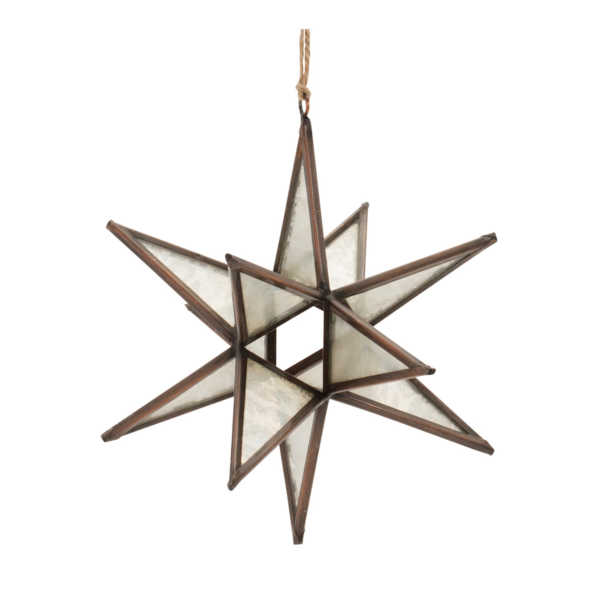 Moravian Star Ornament 5”H Glass/Brass