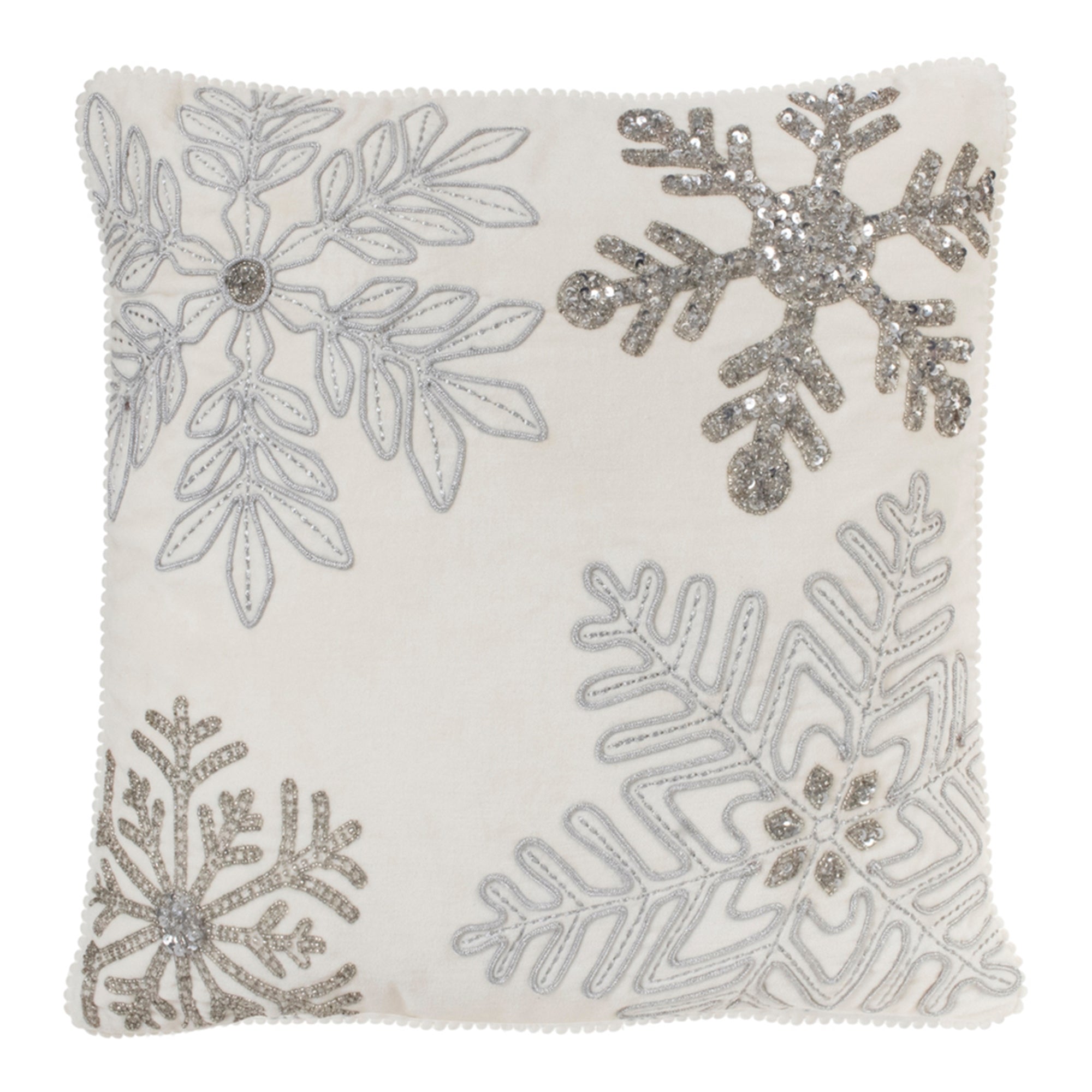 Snowflake Pillow 16”SQ Cotton
