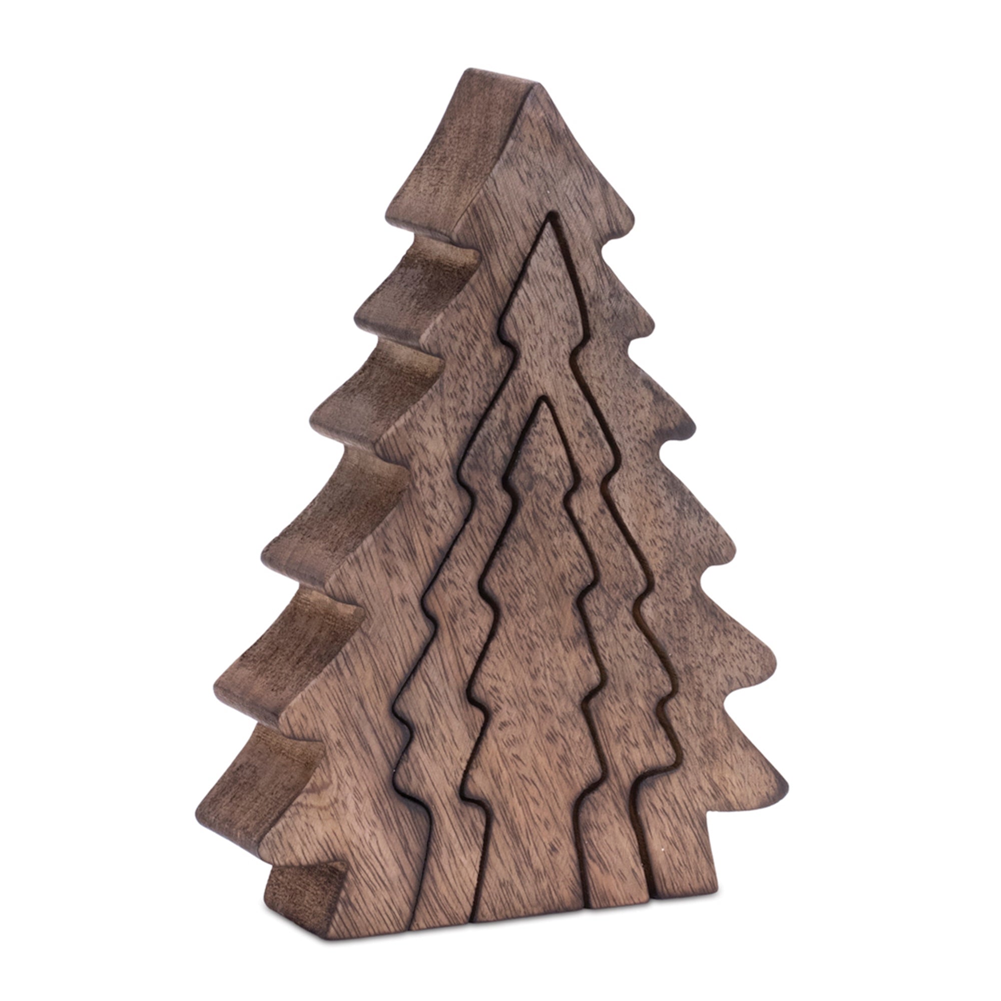 Triple Tree Puzzle 8.5”H Wood