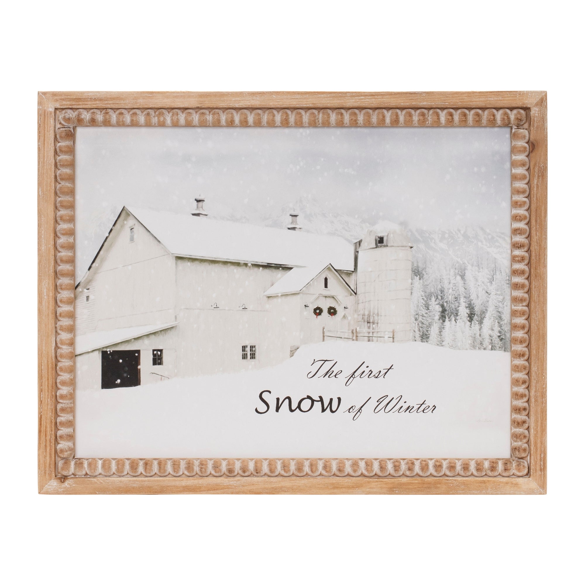 First Snow Framed Print 18"L x 14"H Wood/Wood