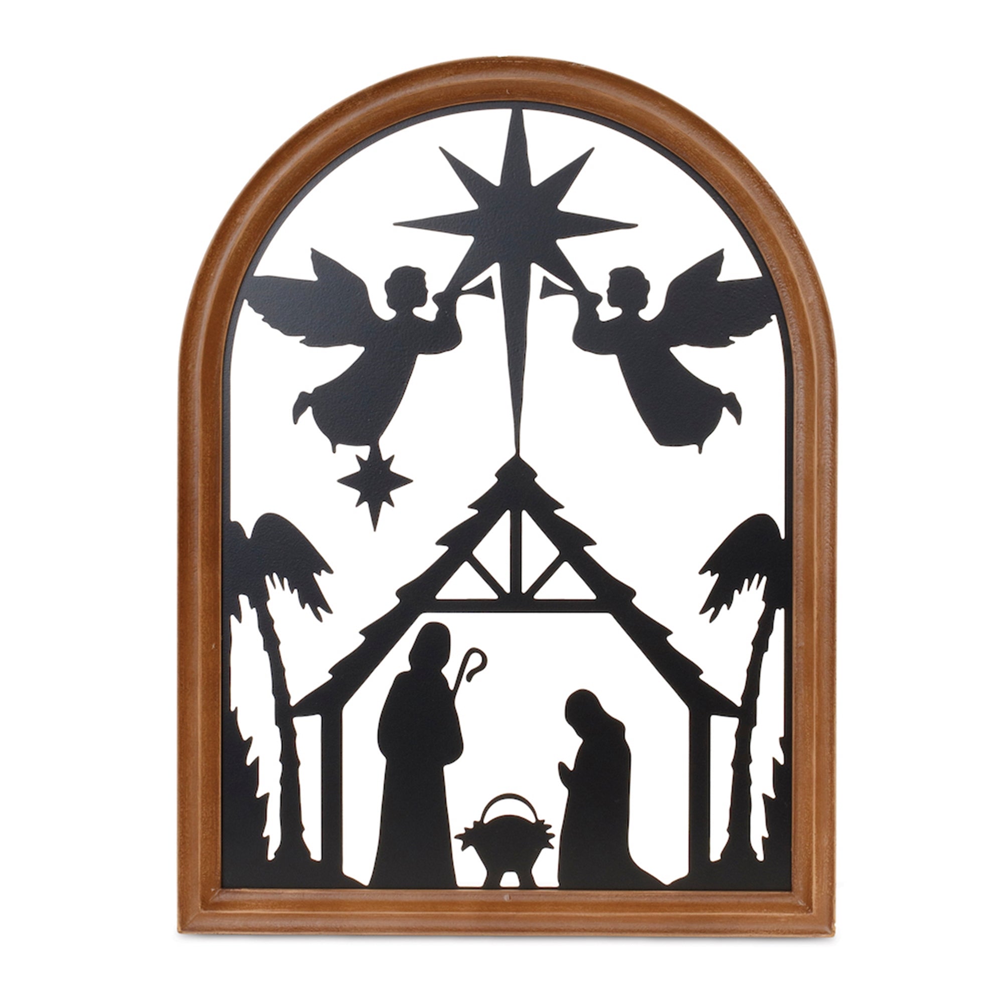 Nativity Plaque 12"L x 16"H Metal/Wood