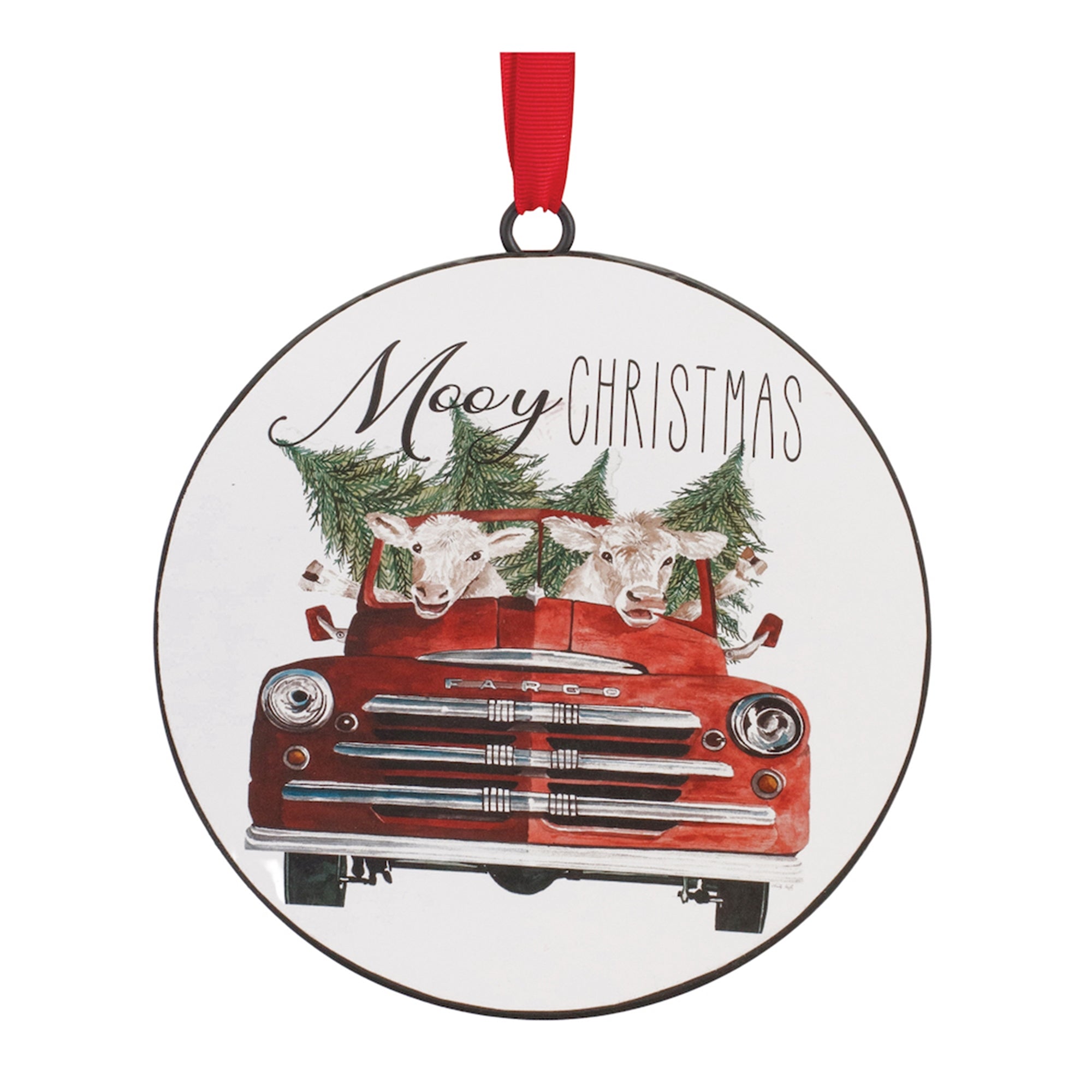 Mooy Christmas Disc Ornament 6”H Iron