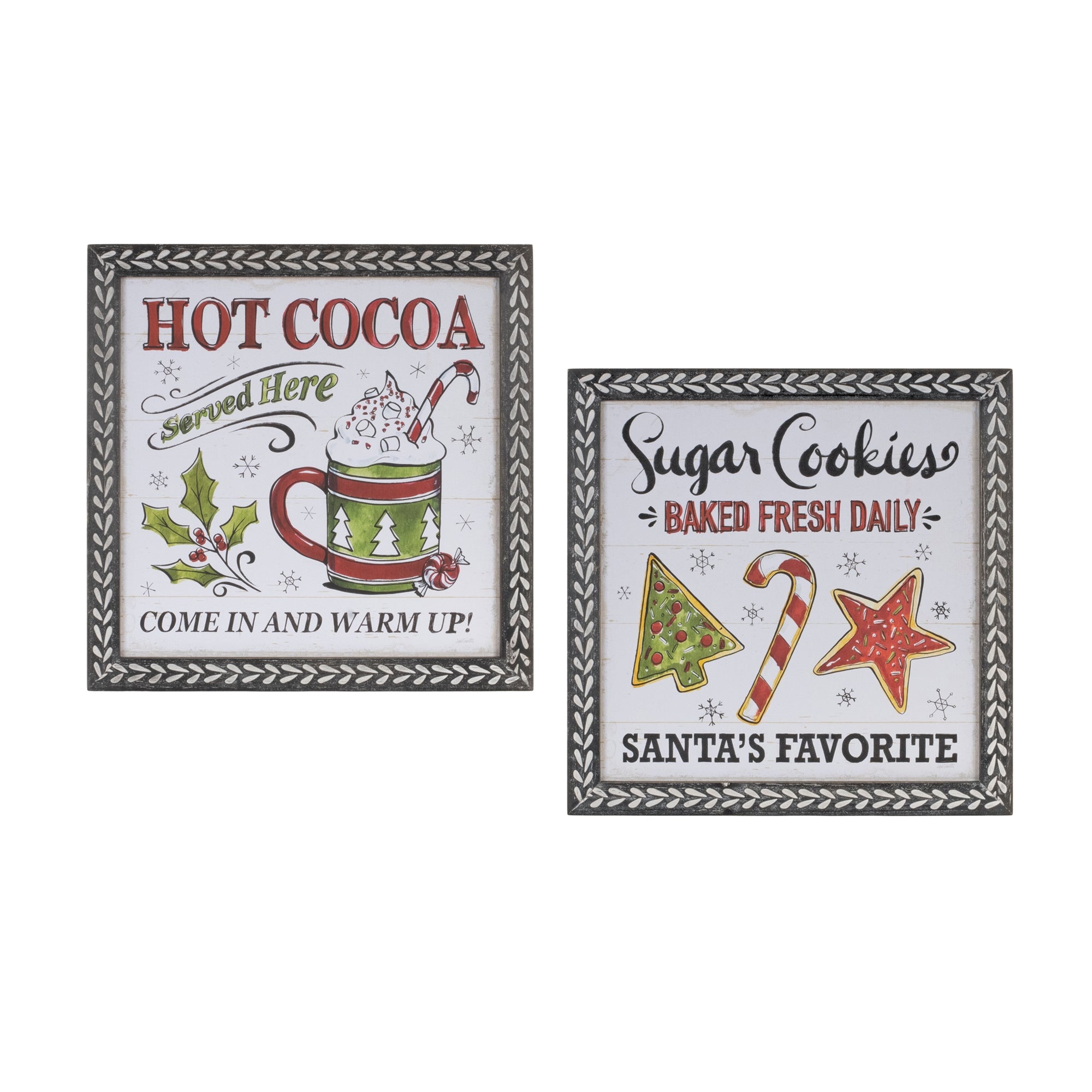 Cocoa and Cookie Print (2 Asst) 16”SQ Wood