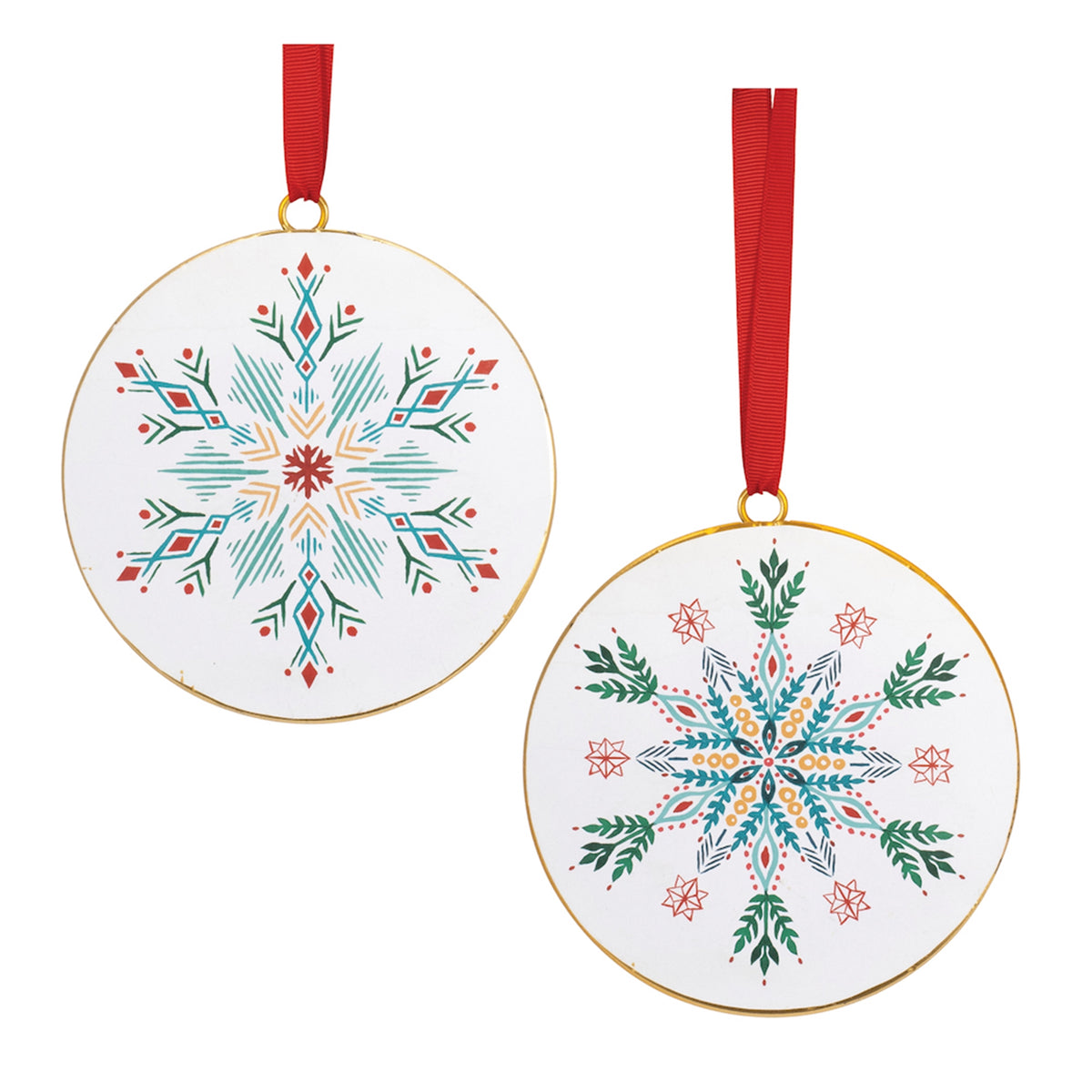 Snowflake Disc Ornament (S/2)