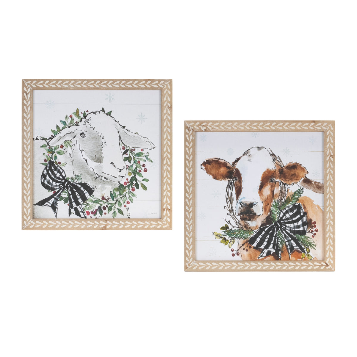 Holiday Cow and Sheep Print (S/2)