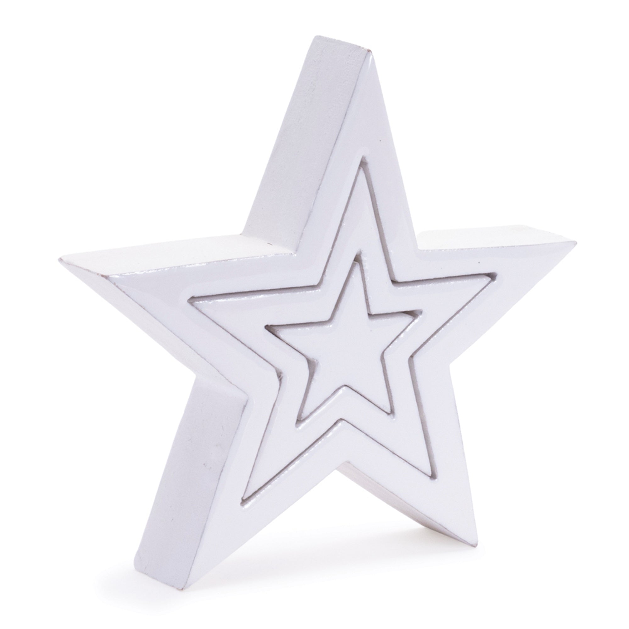 Triple Star Puzzle 8”H Wood