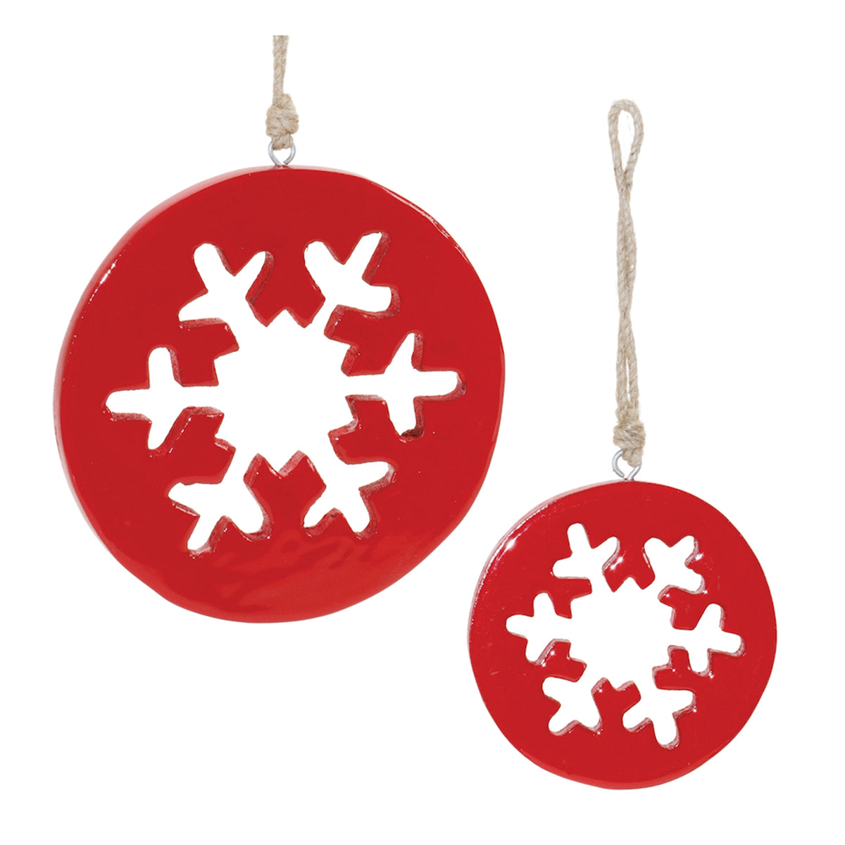 Snowflake Cut-Out Ornament (S/2) 4.25"H, 6"H Wood