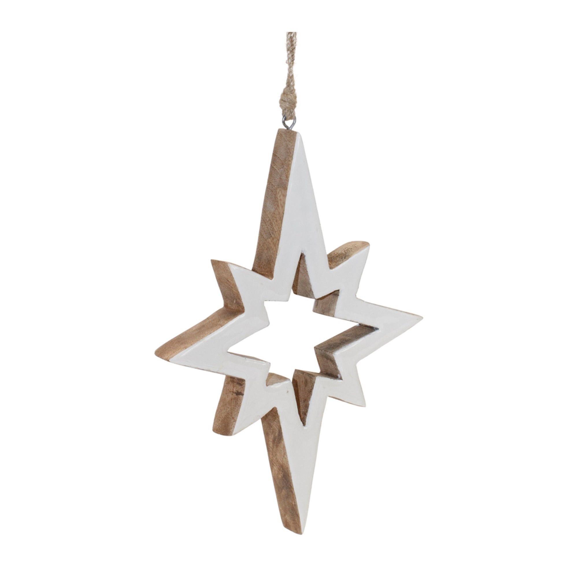 Star Cut-Out Ornament 10”H Wood