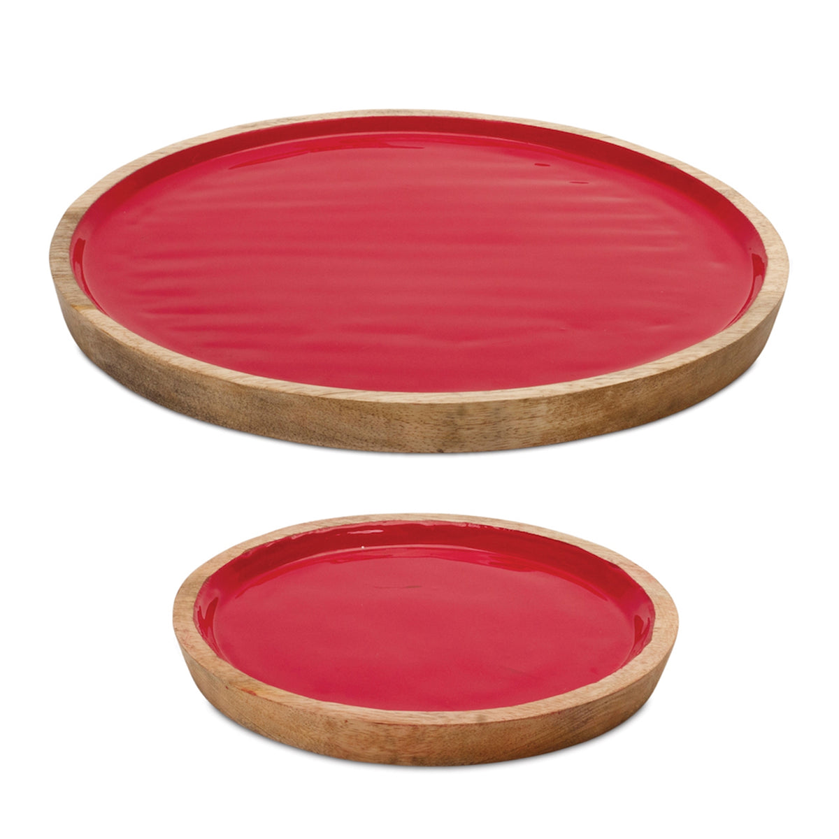 Tray (S/2) 8"D, 12"D Wood