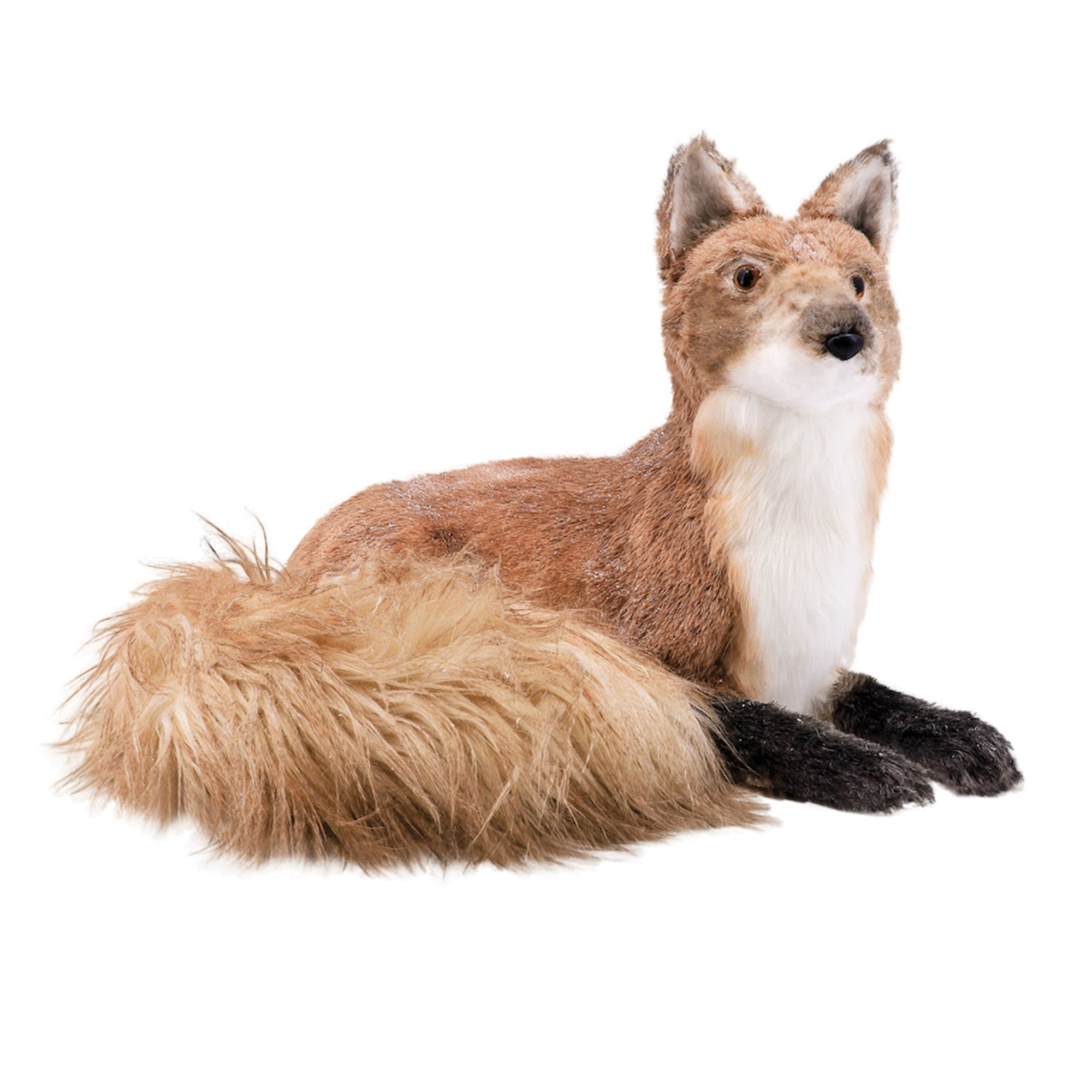 Laying Fox 18.5"L x 13"H Foam/Faux Fur