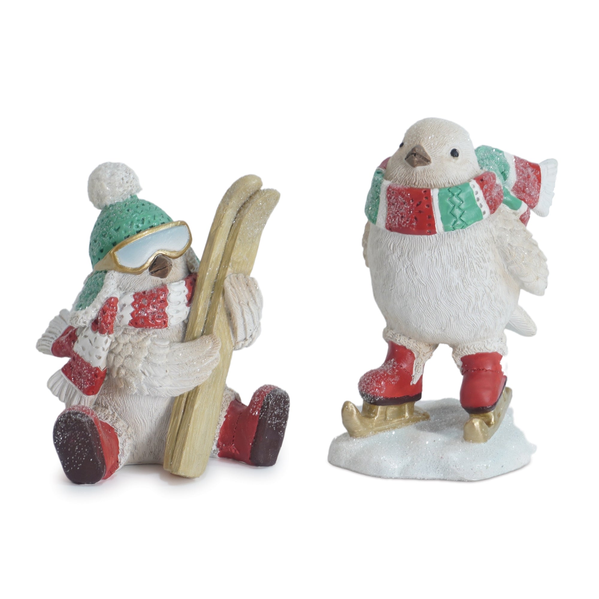 Bird w/Skis & Skates (2 Asst) 5.25”H Resin