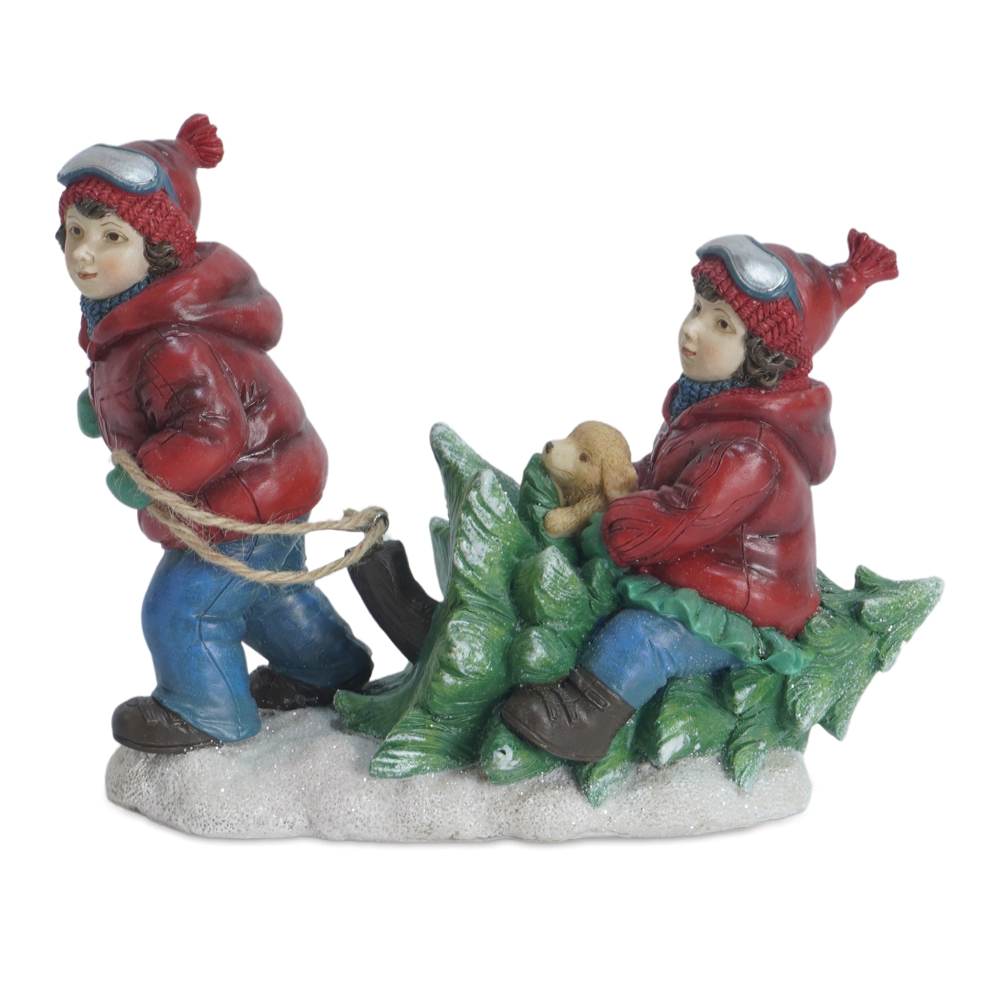 Kids w/Tree 6.5”H Resin