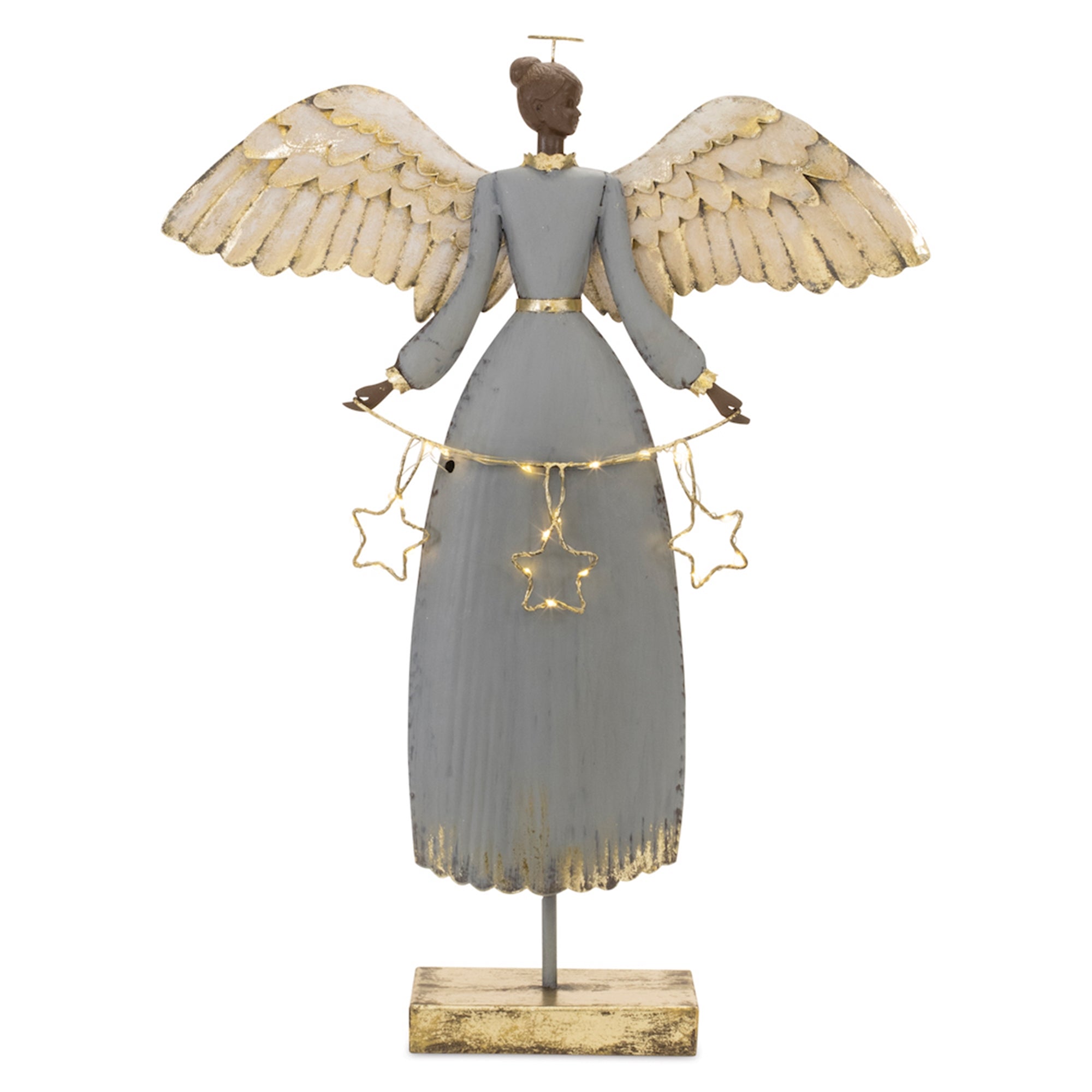 Angel w/Stars 21”H Iron 2 AAA Batteries, Not Included