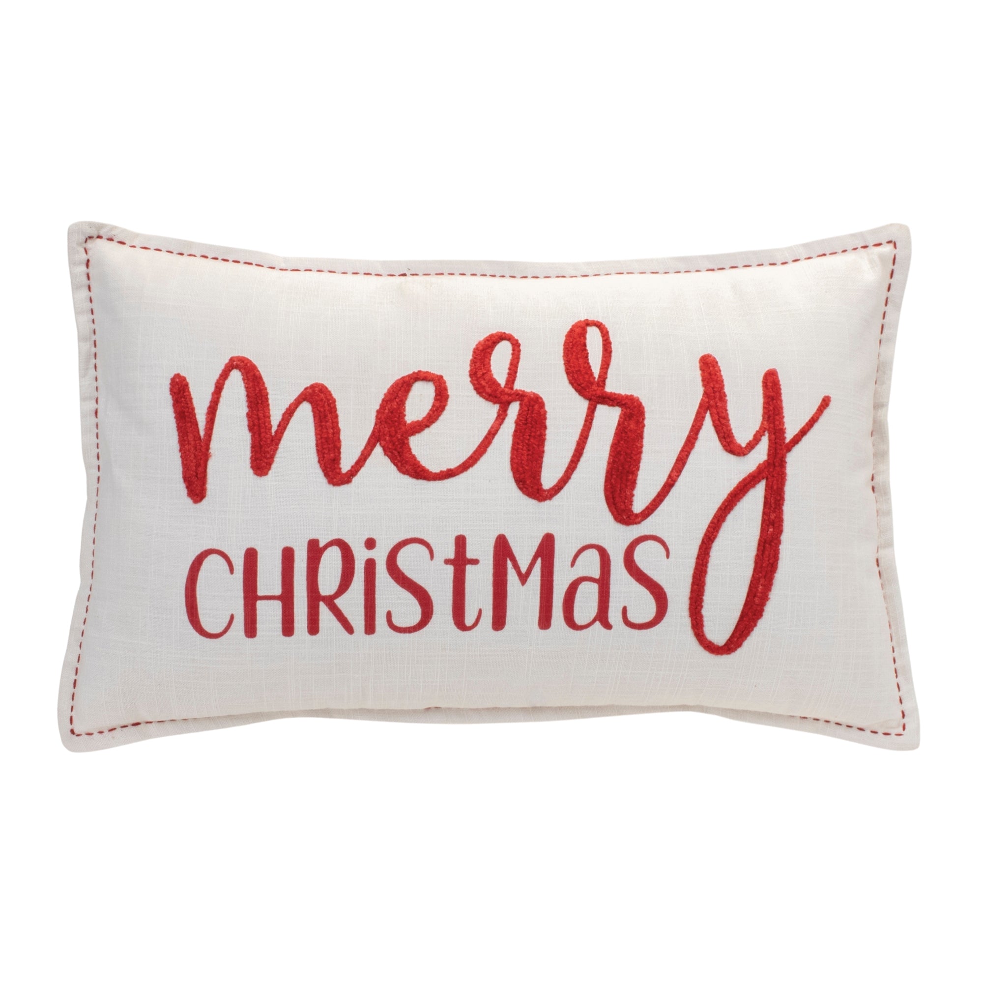 Merry Christmas Pillow 20"L x 10"H Cotton