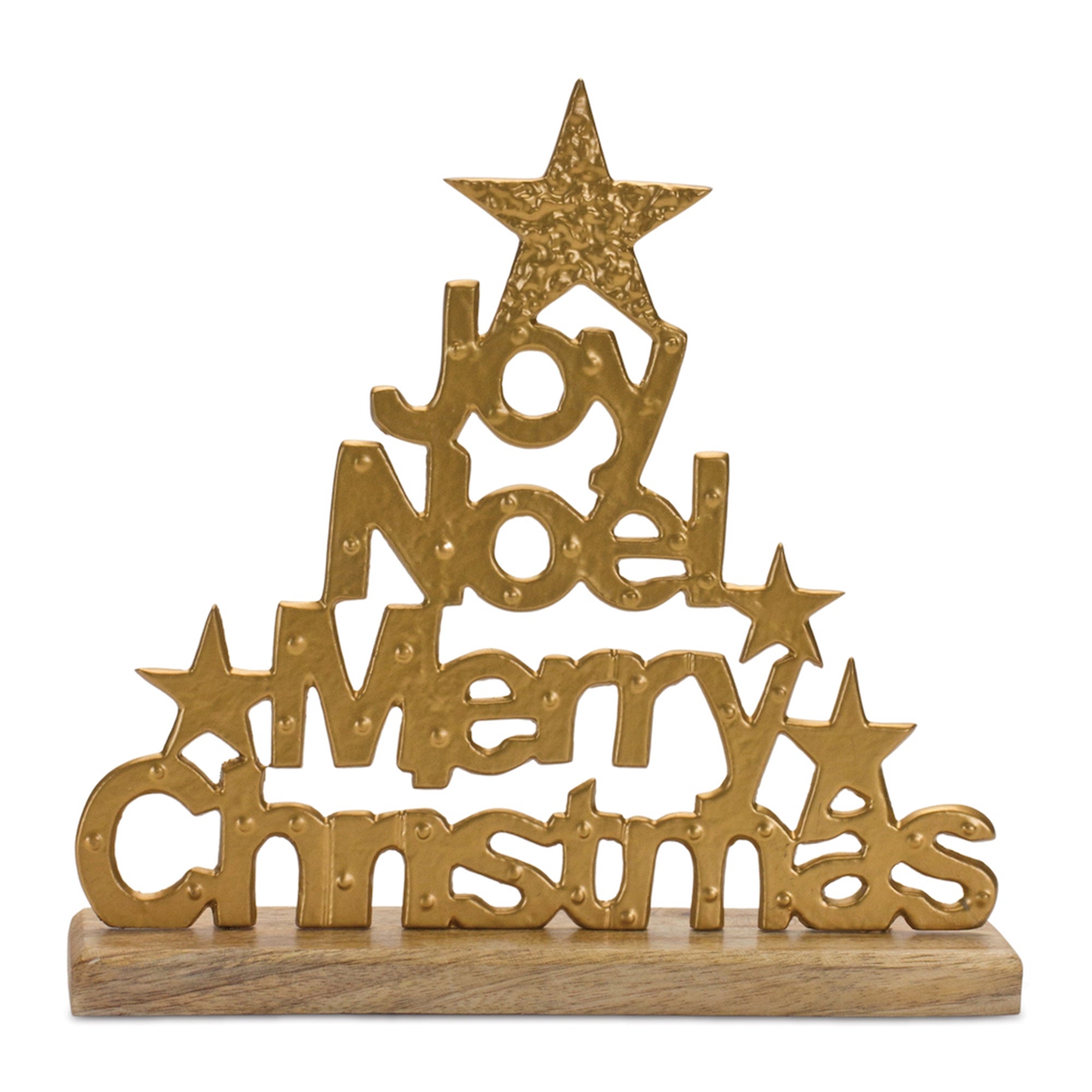 Words Tree Form 9.75”H Wood/Aluminum