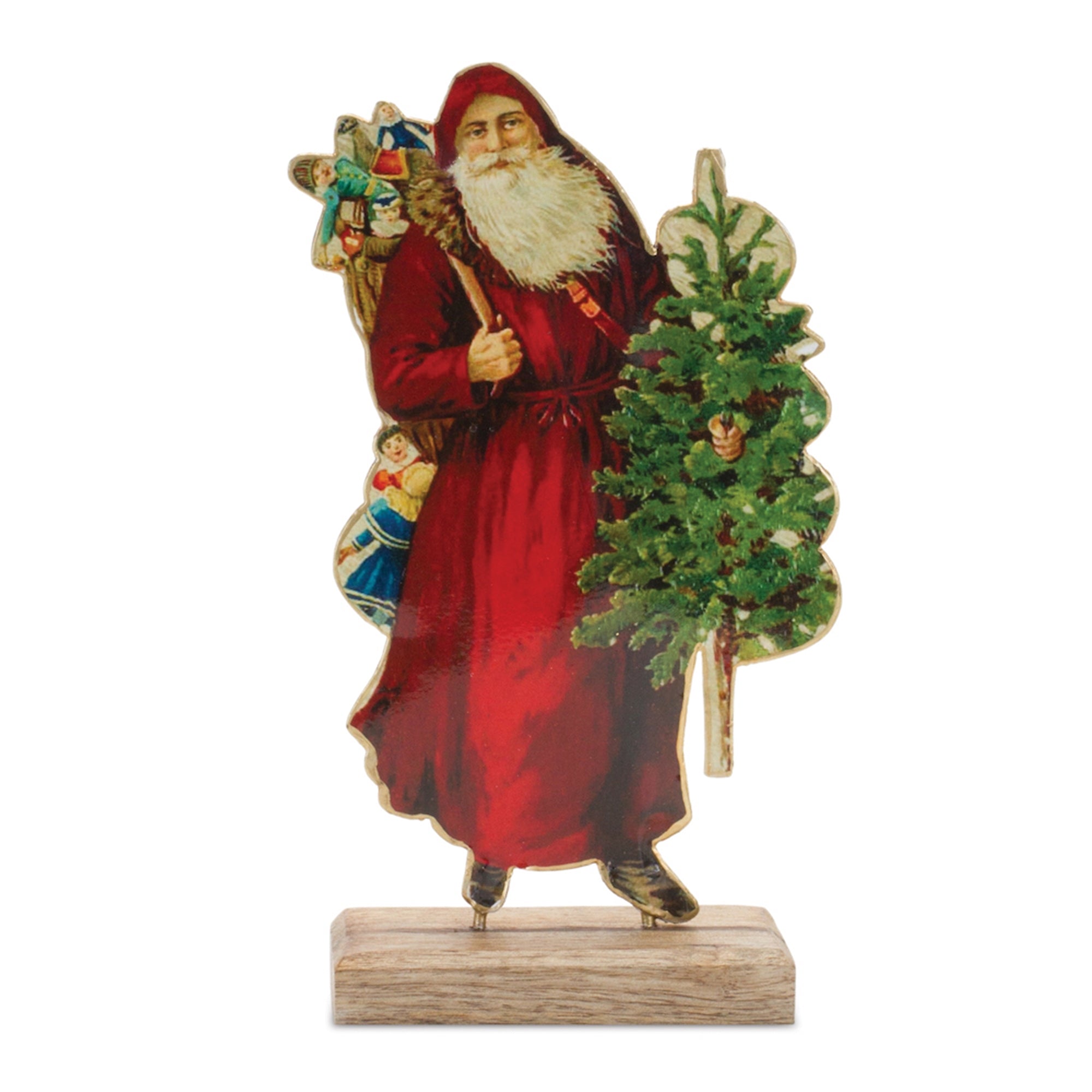 Vintage Santa on Base 8”H Iron