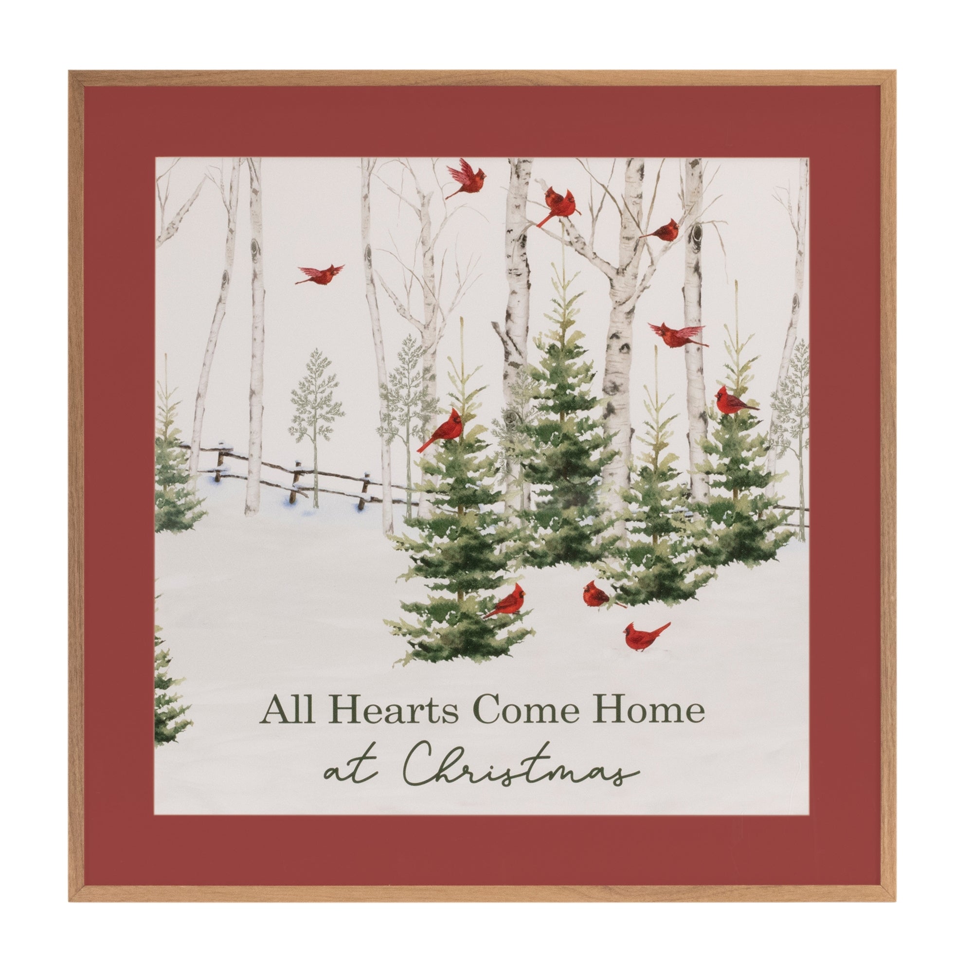 Framed All Hearts Come Home Print 23.5”SQ Wood/Paper