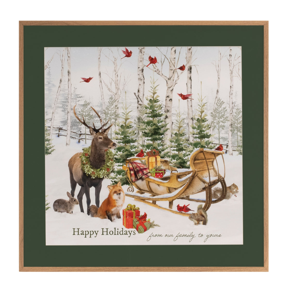 “Happy Holidays” Winter Woodland Print