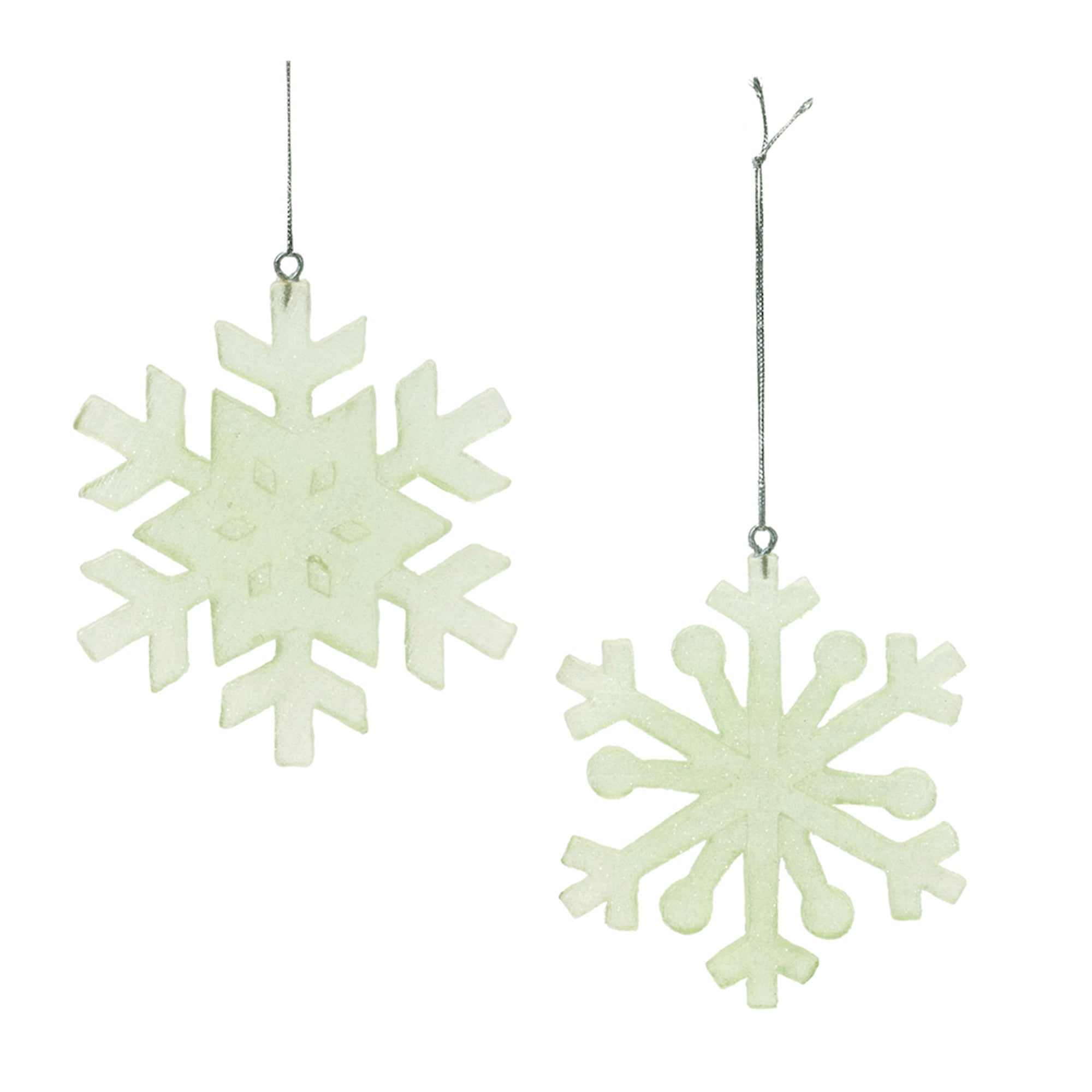 Snowflake Ornament (2 Asst) 5”H Resin