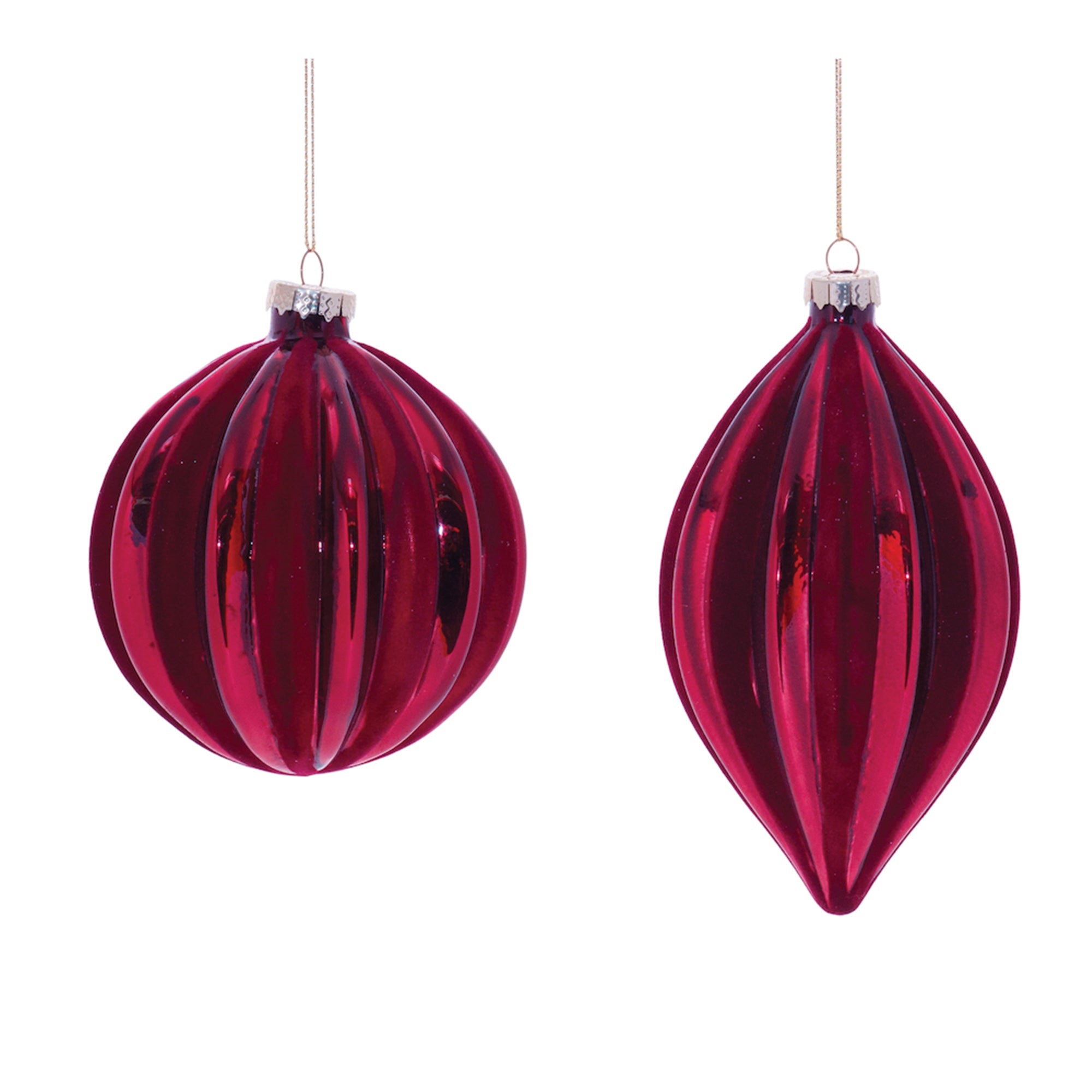 Ornament (2 Asst) 4.75"H, 6"H Glass