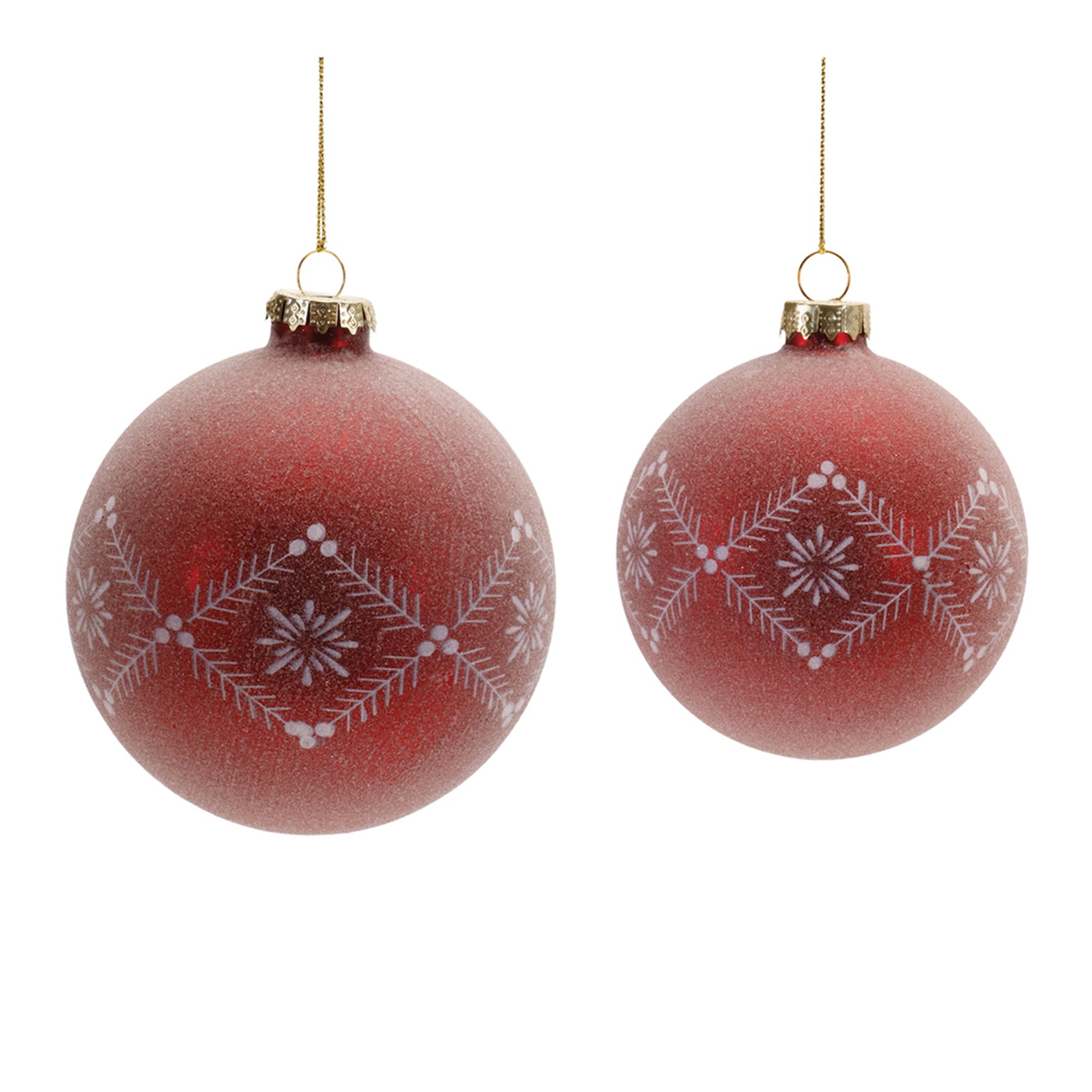 Ornament (Set of 2) 3"D, 4"D Glass