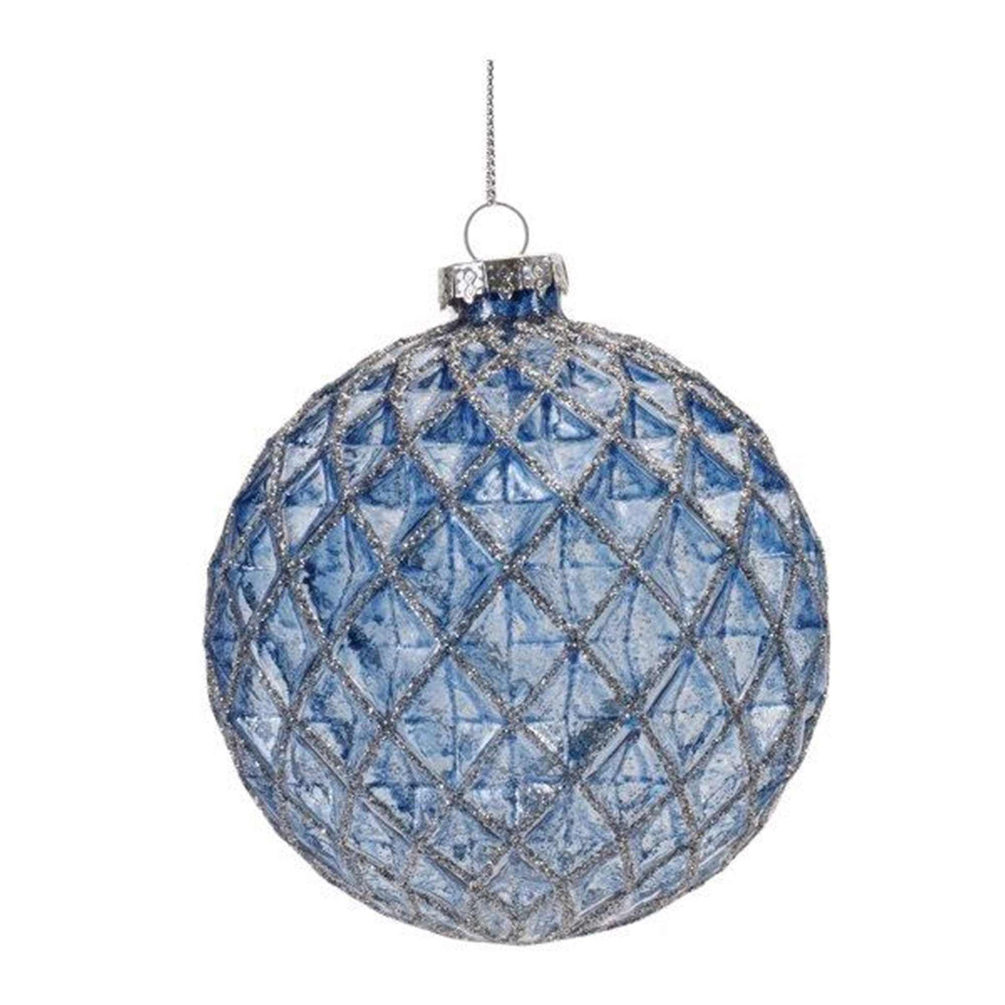Ball Ornament 4”D Glass
