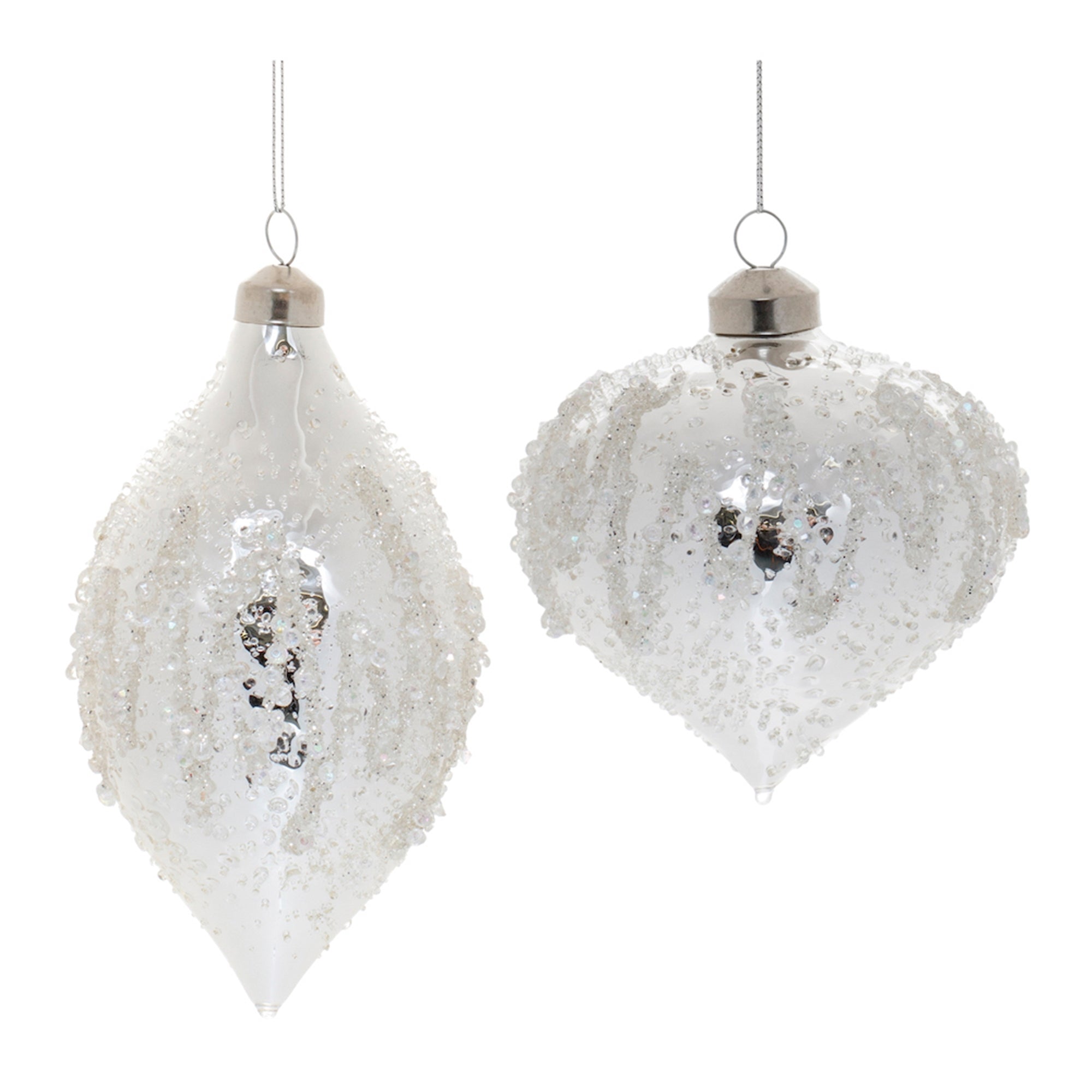 Ornament (2 Asst) 5"H, 7"H Glass