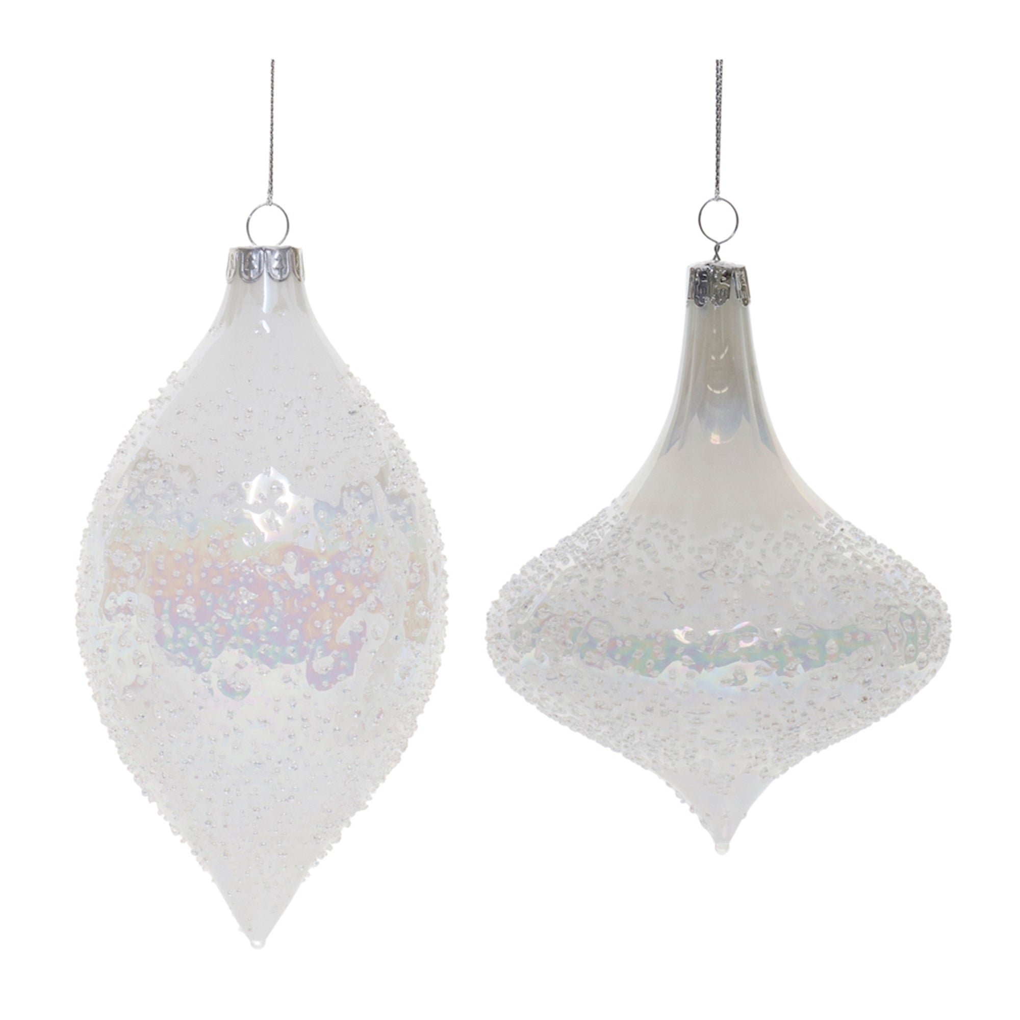 Ornament (2 Asst) 6"H, 6.5"H Glass