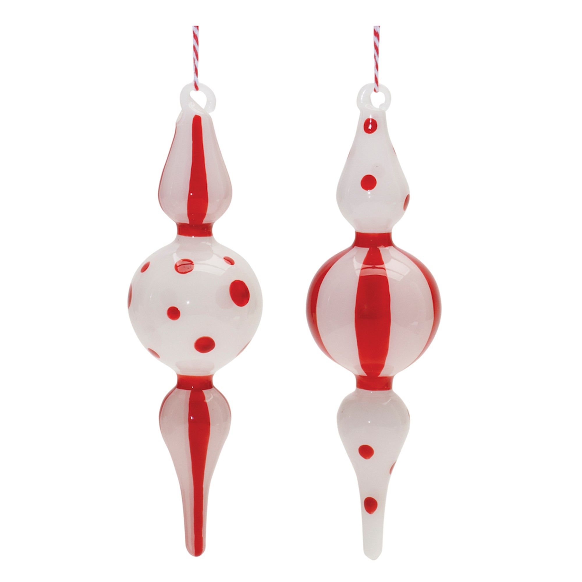 Drop Ornament (2 Asst) 6.5”H Glass