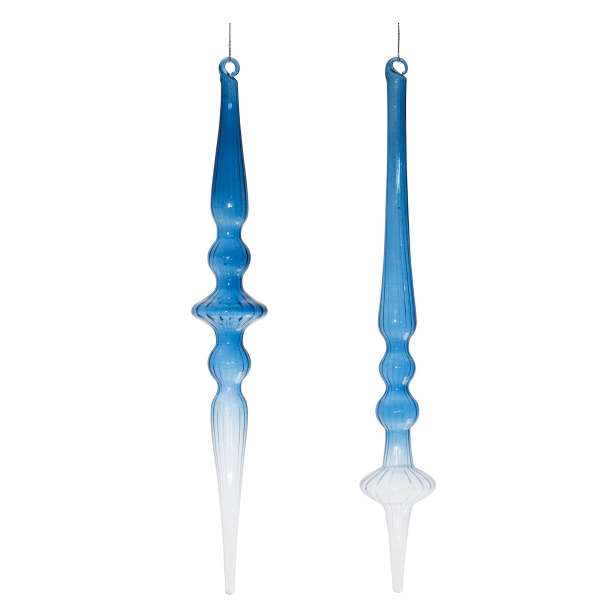 Drop Ornament (2 Asst) 12.5”H Glass