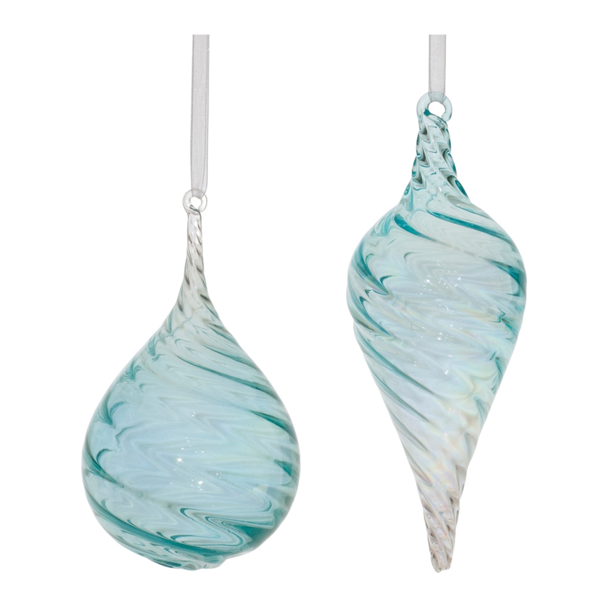 Ornament (2 Asst) 6"H, 7"H Glass